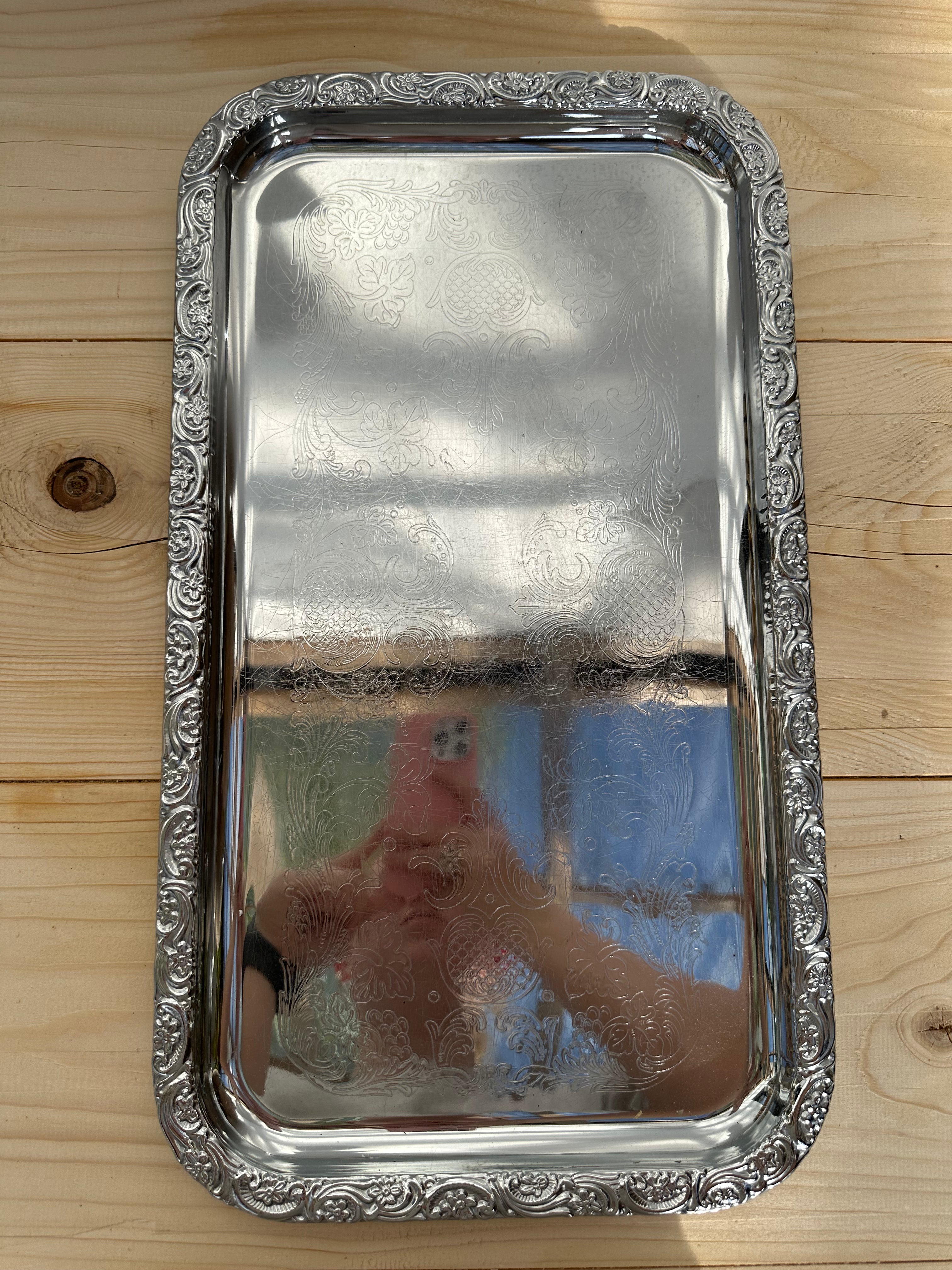 Sølvbakke, 47x26 cm