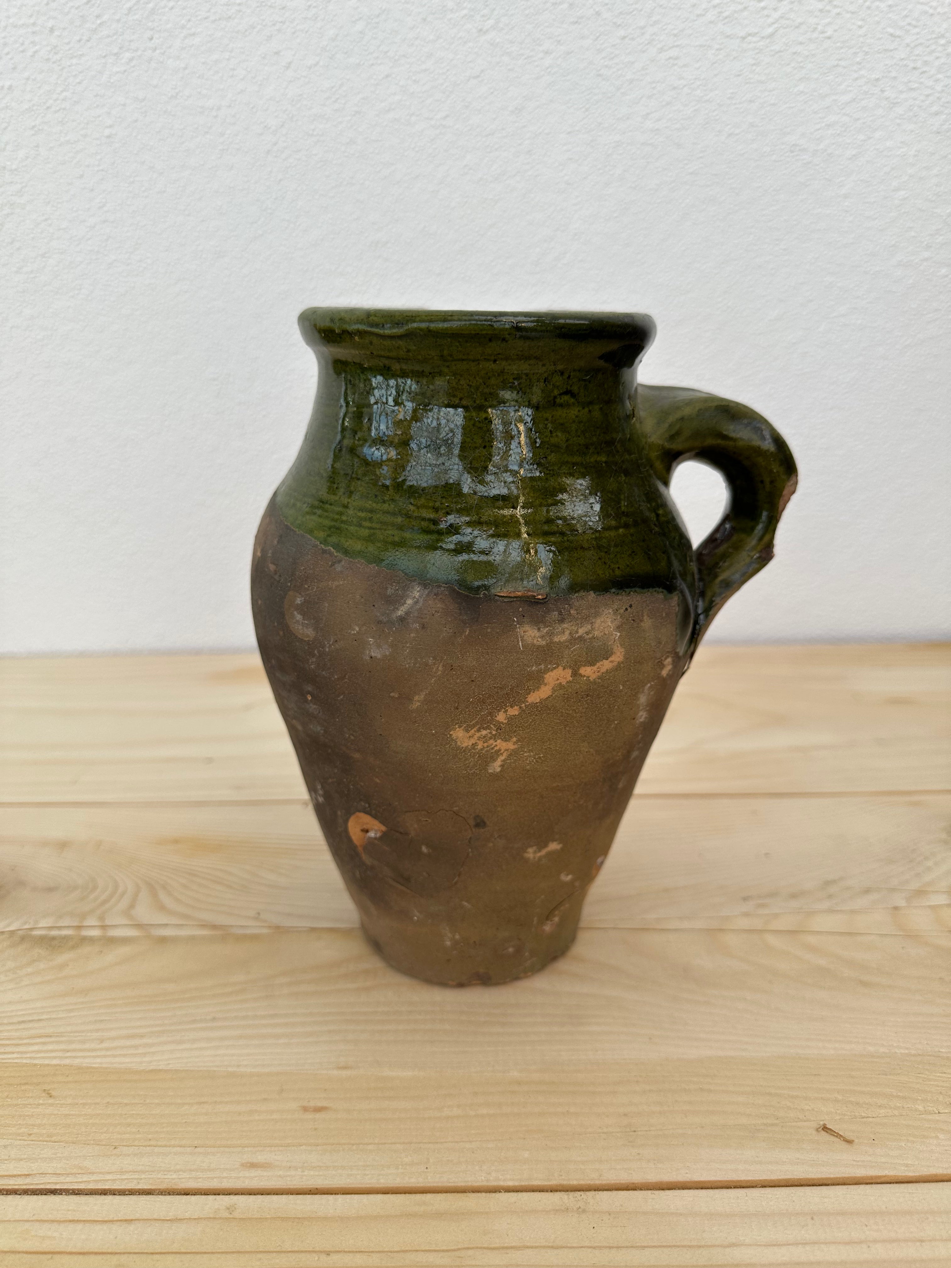 Krukke med grøn kant, 20 cm