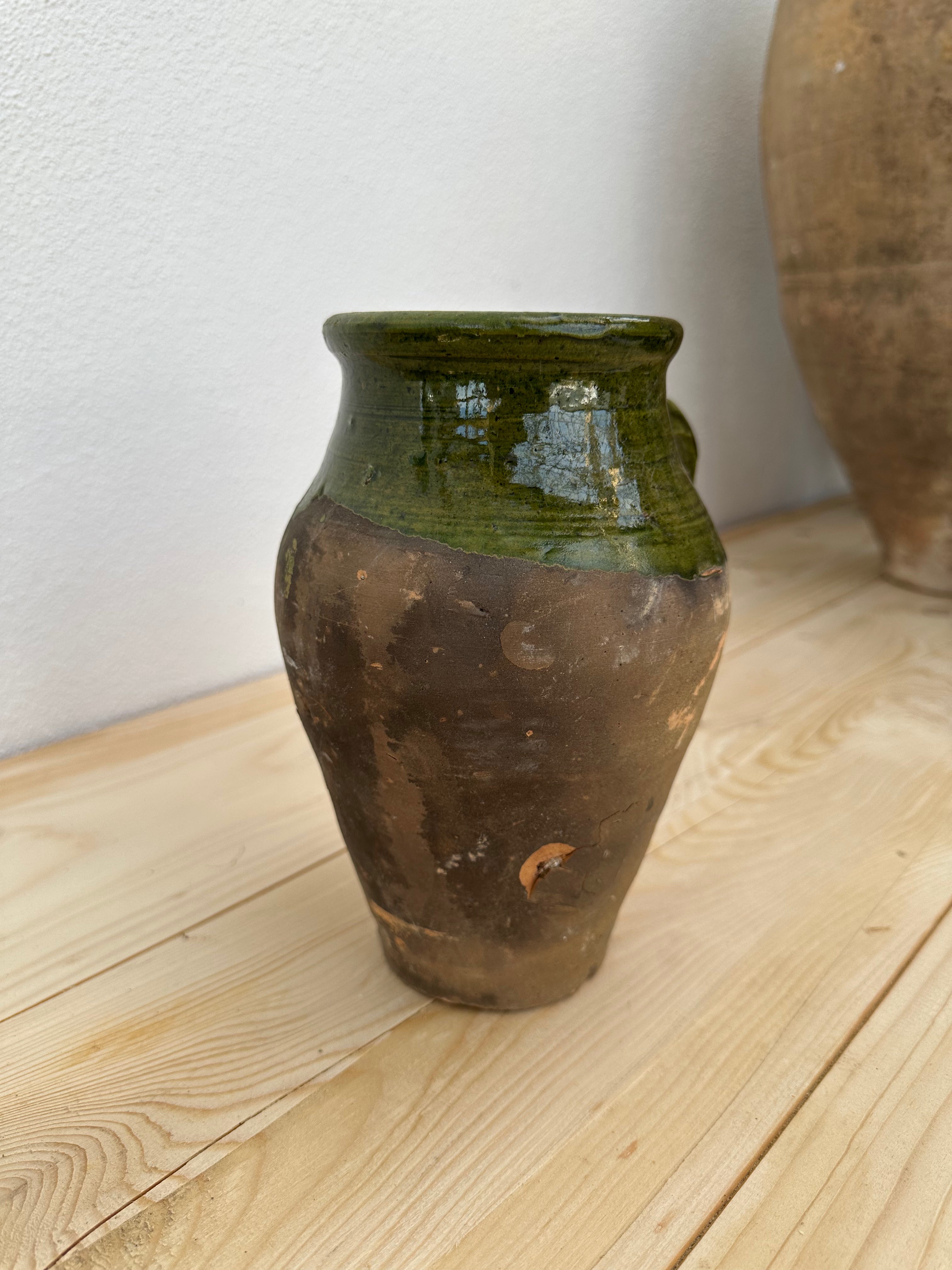Krukke med grøn kant, 20 cm