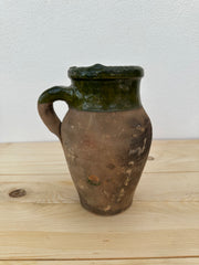 Krukke med grøn kant, 21 cm