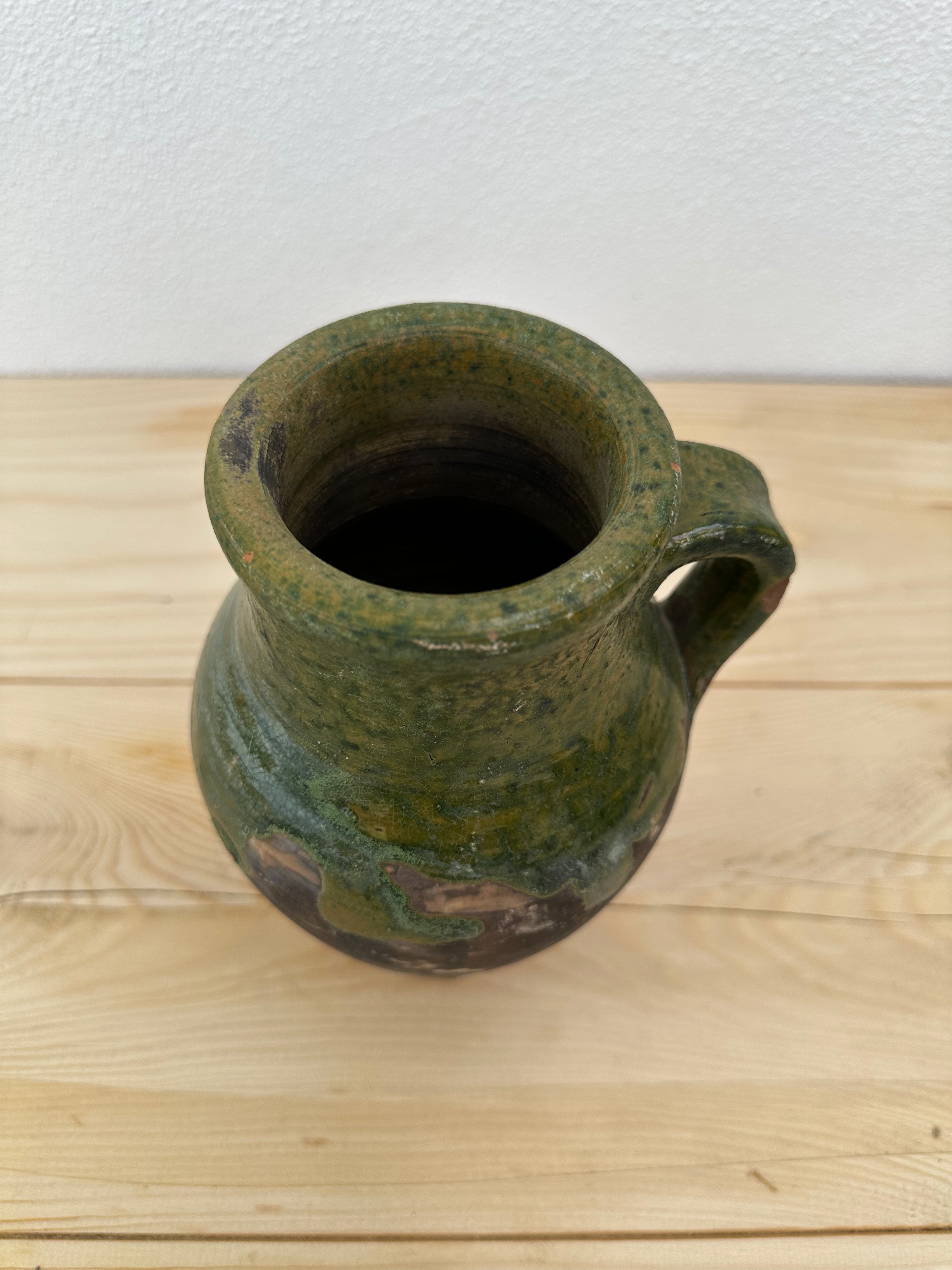 Krukke med grøn kant, 20 cm