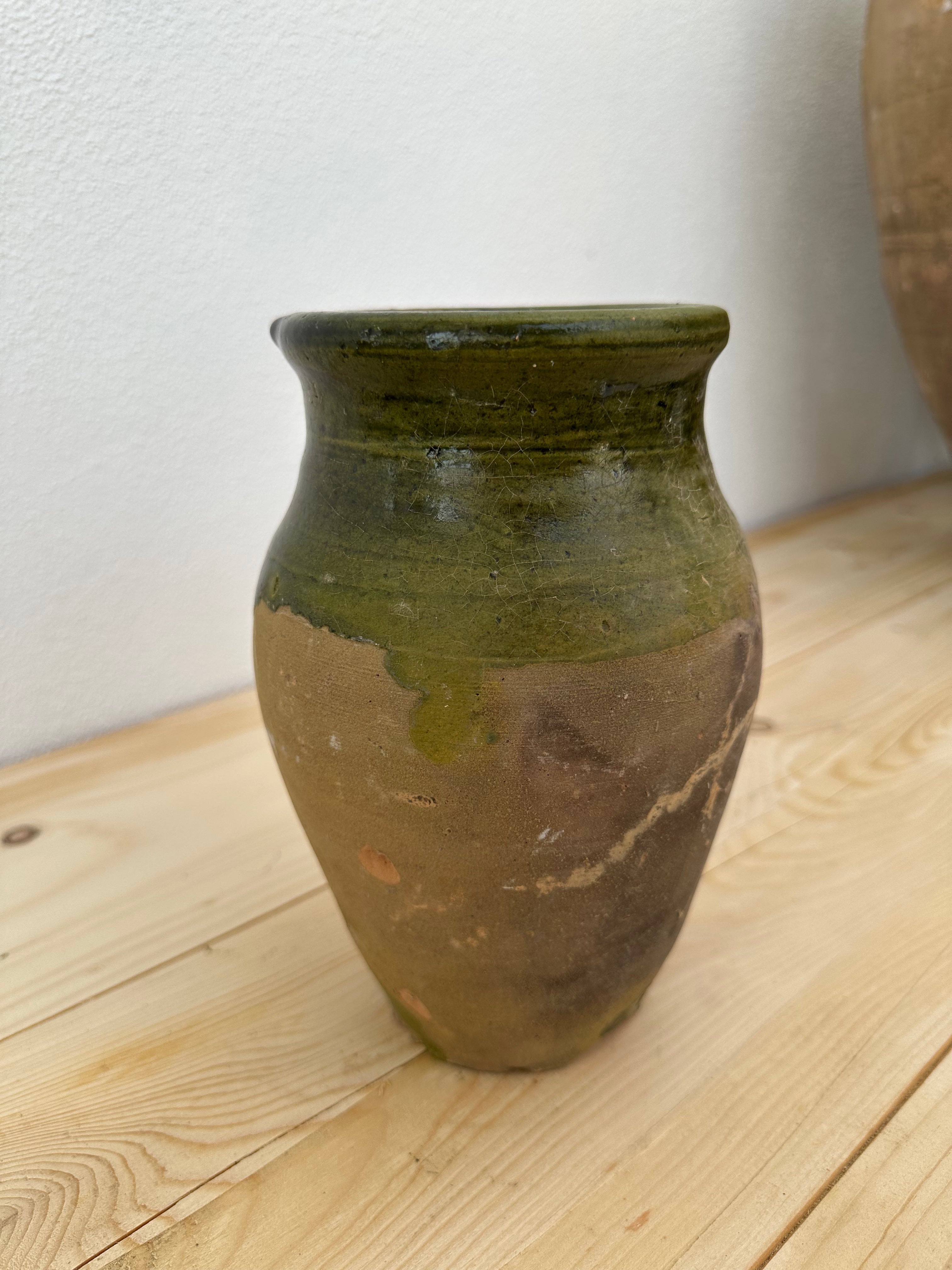 Krukke med grøn kant, 20 cm