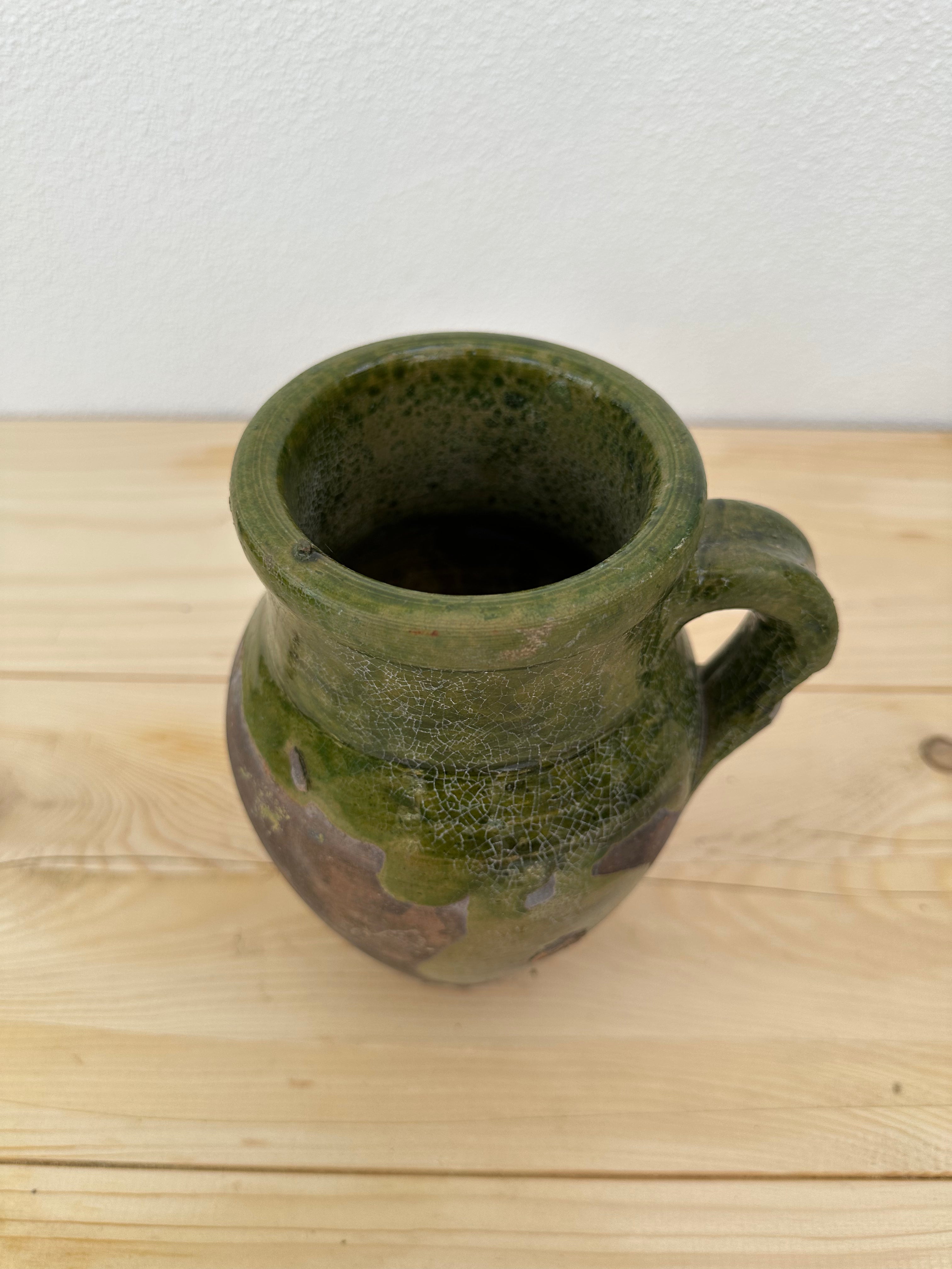 Krukke med grøn kant, 20 cm