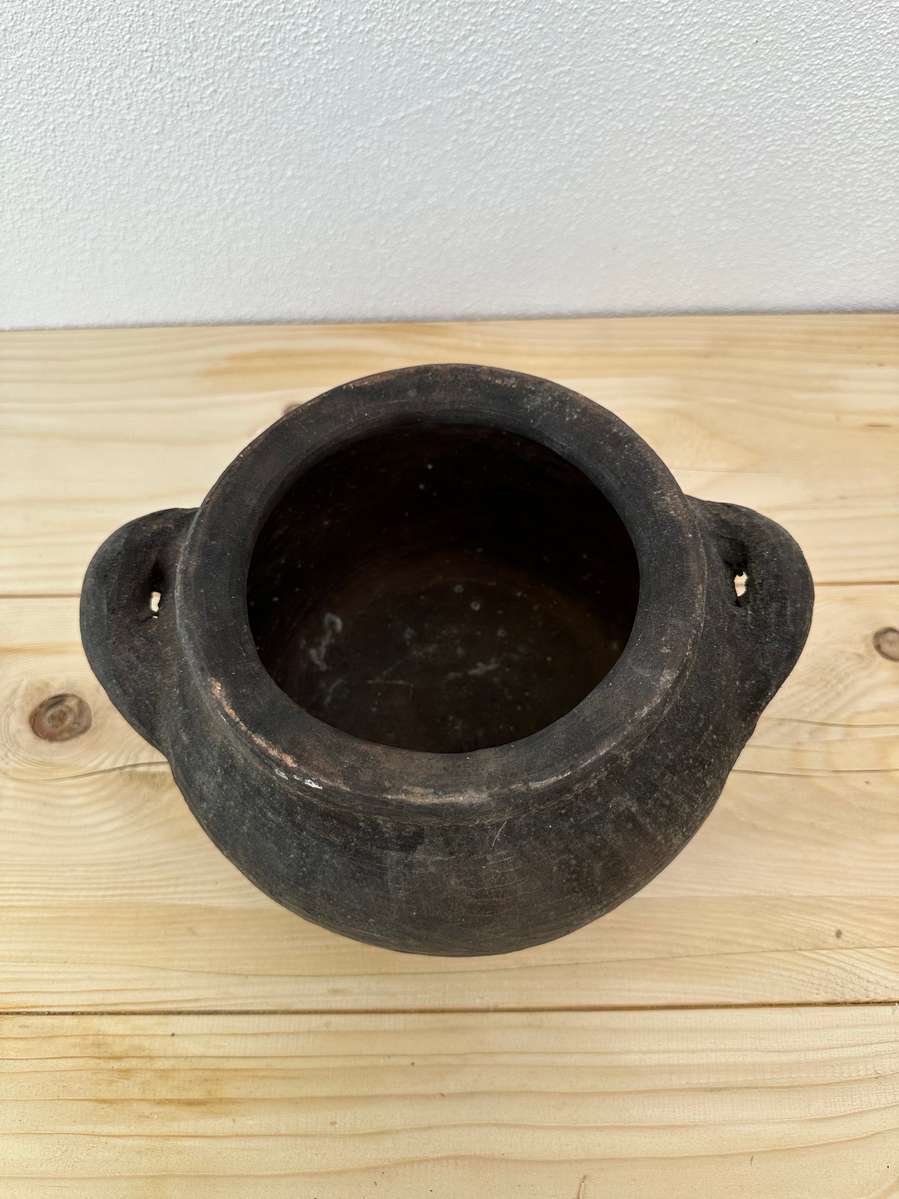 Sort krukke, 15 cm