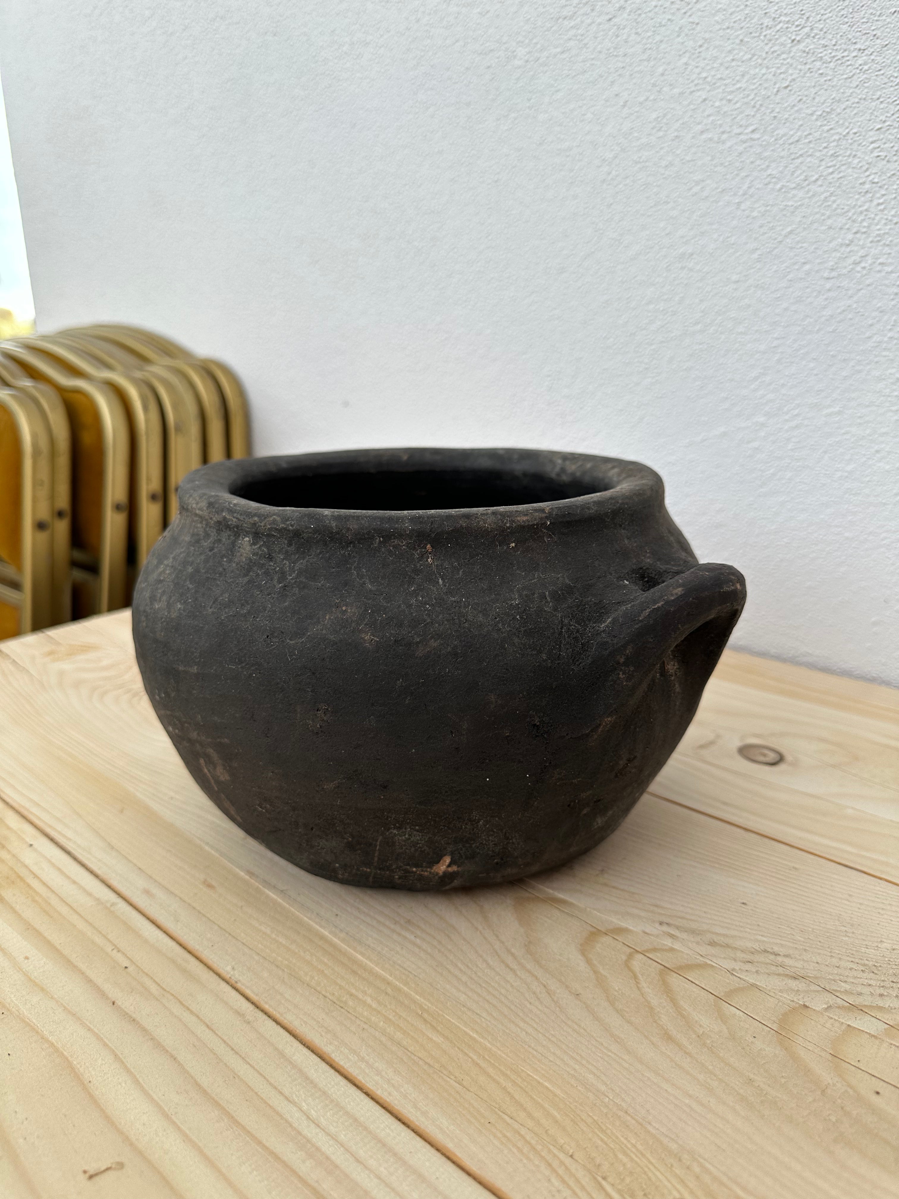 Sort krukke, 15 cm