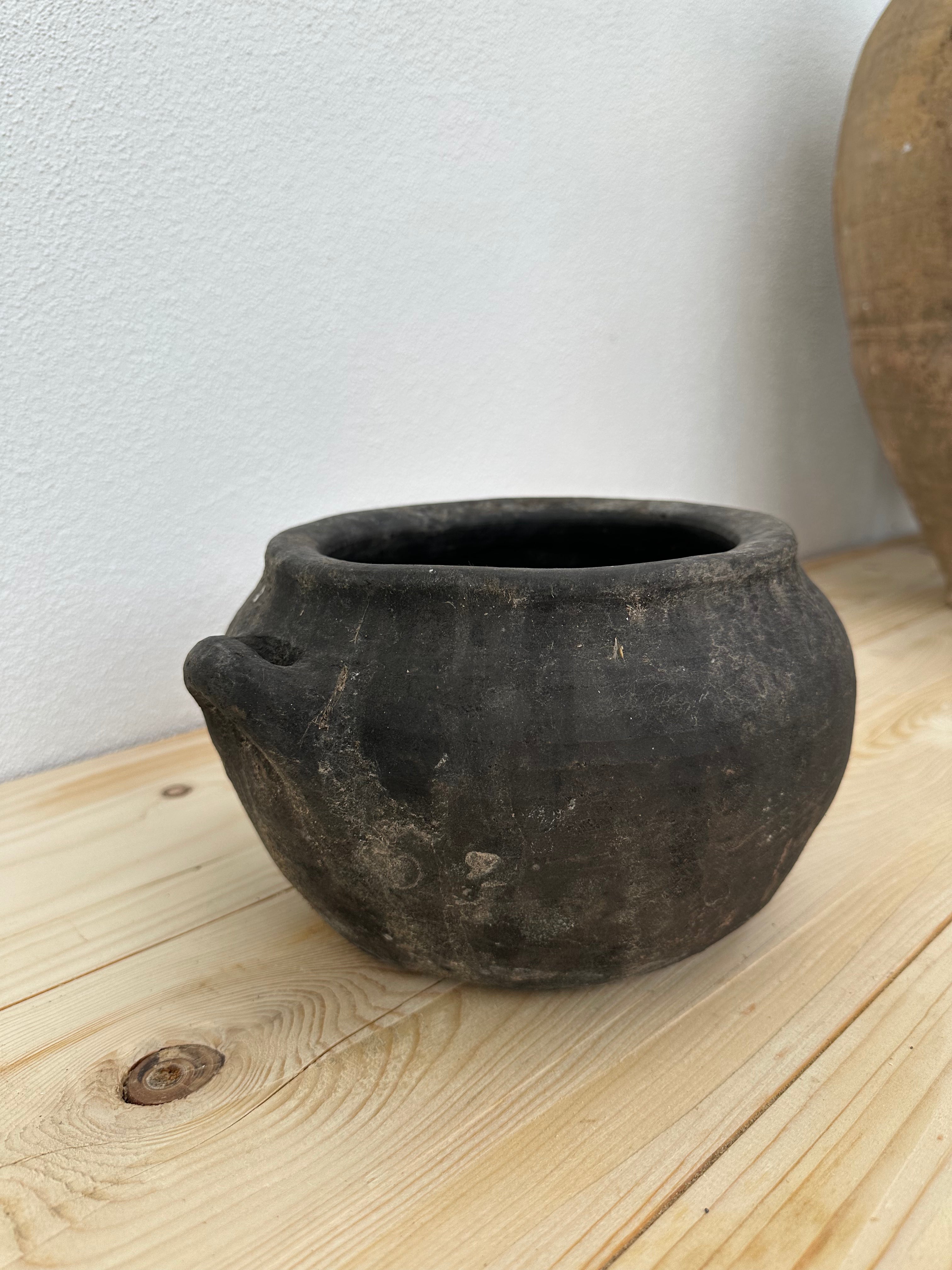 Sort krukke, 15 cm