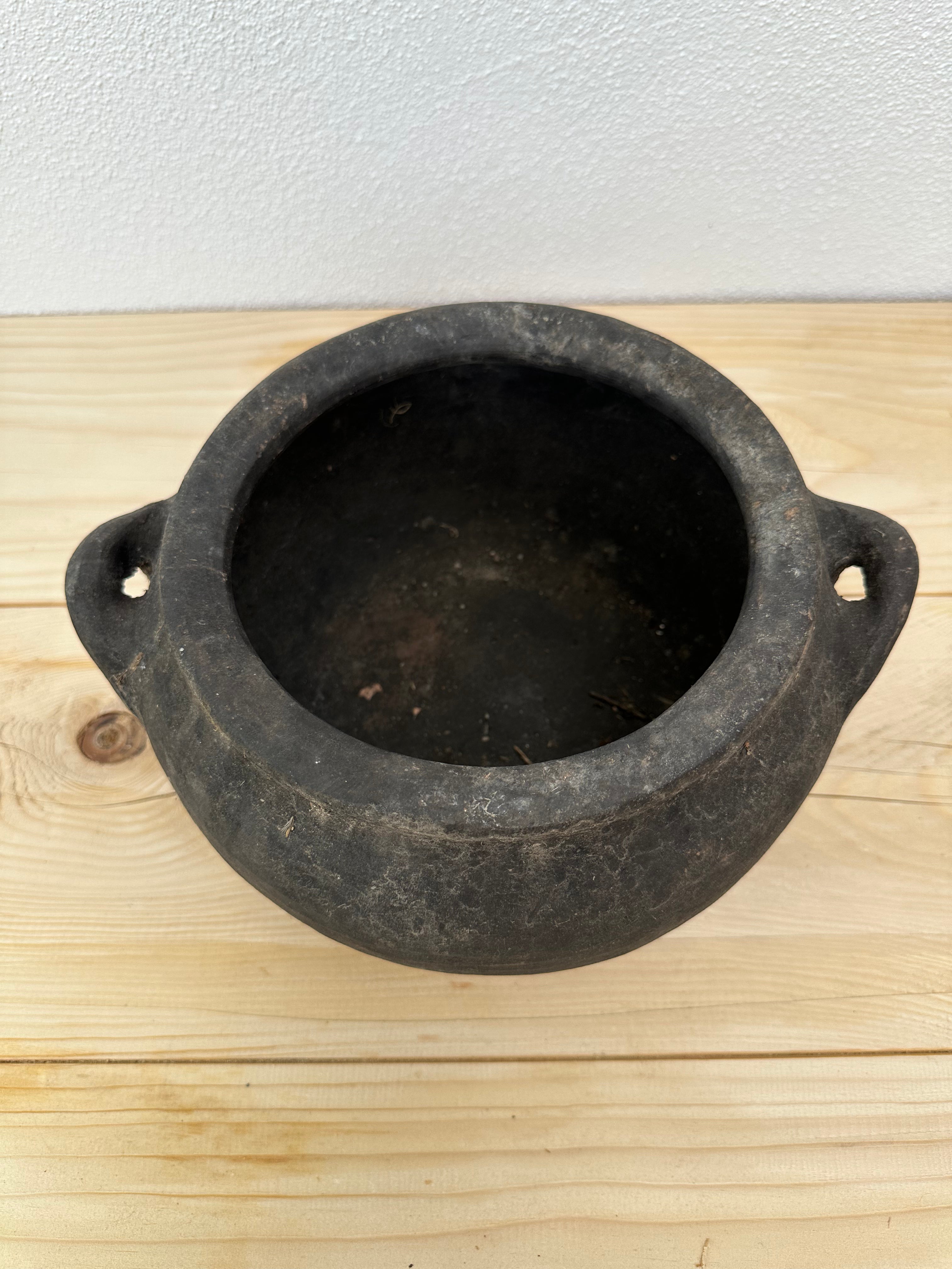 Sort krukke, 15 cm