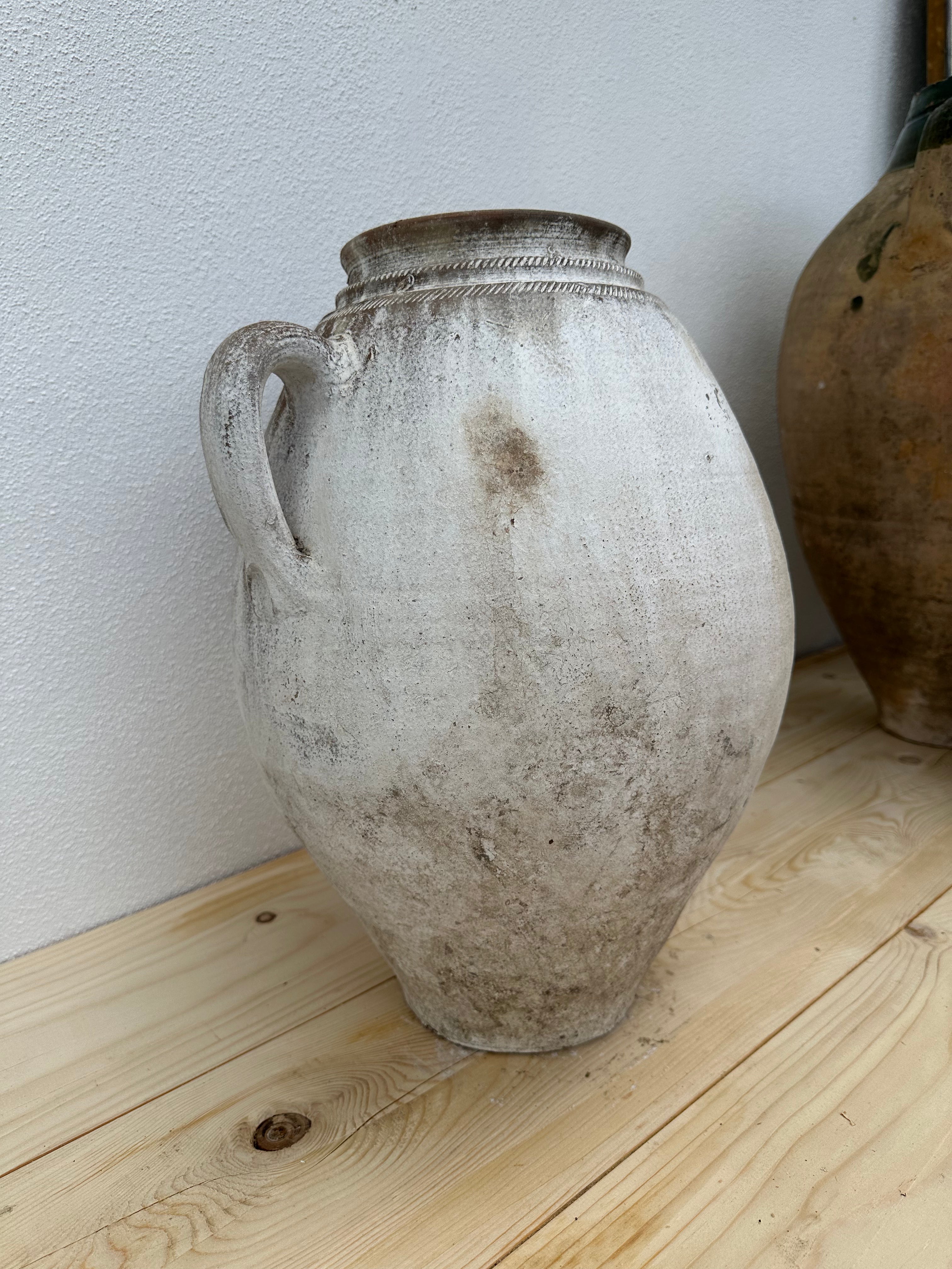 Hvid tyrkisk krukke, 44 cm