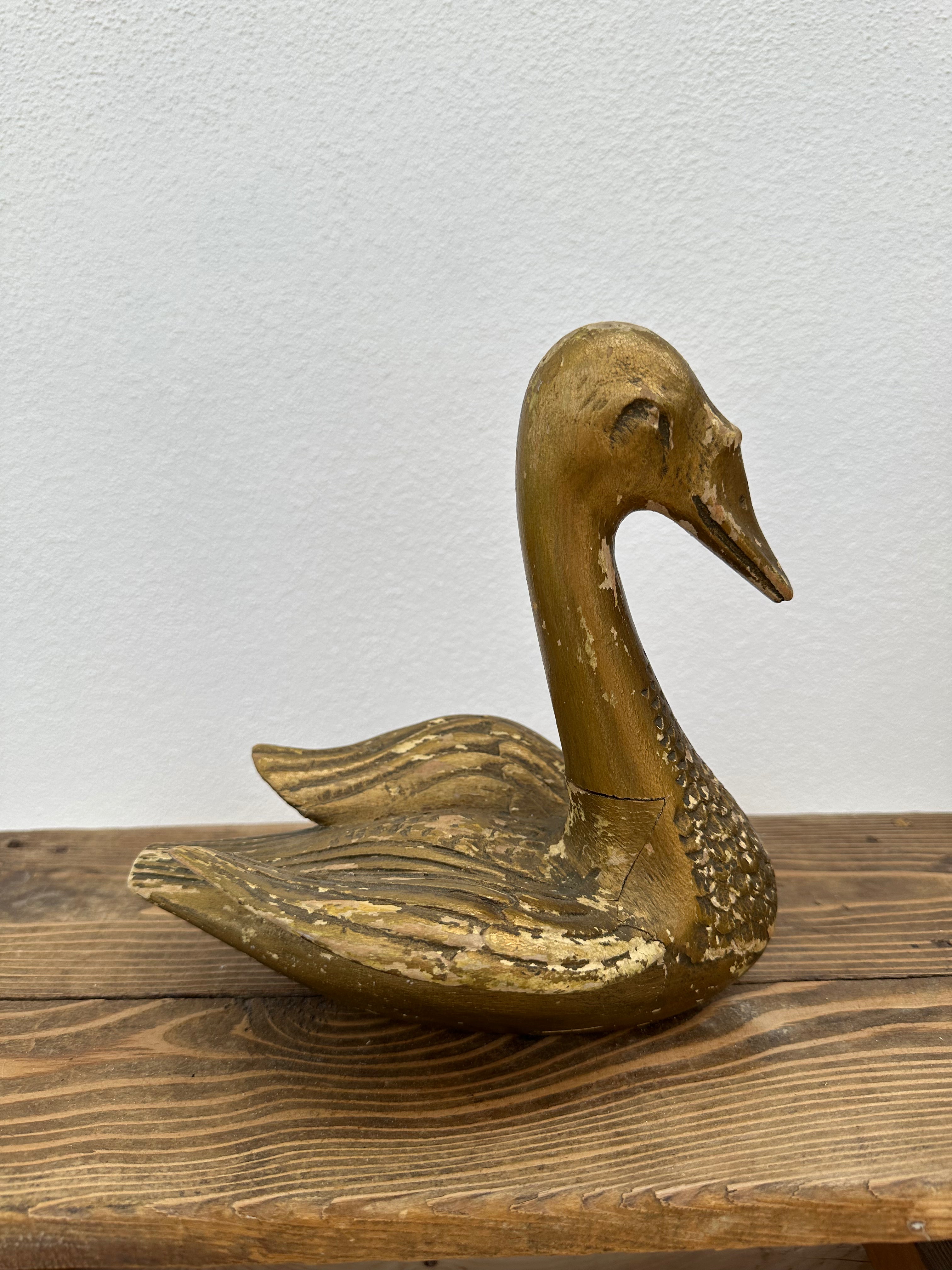 Svane i træ, 20 cm