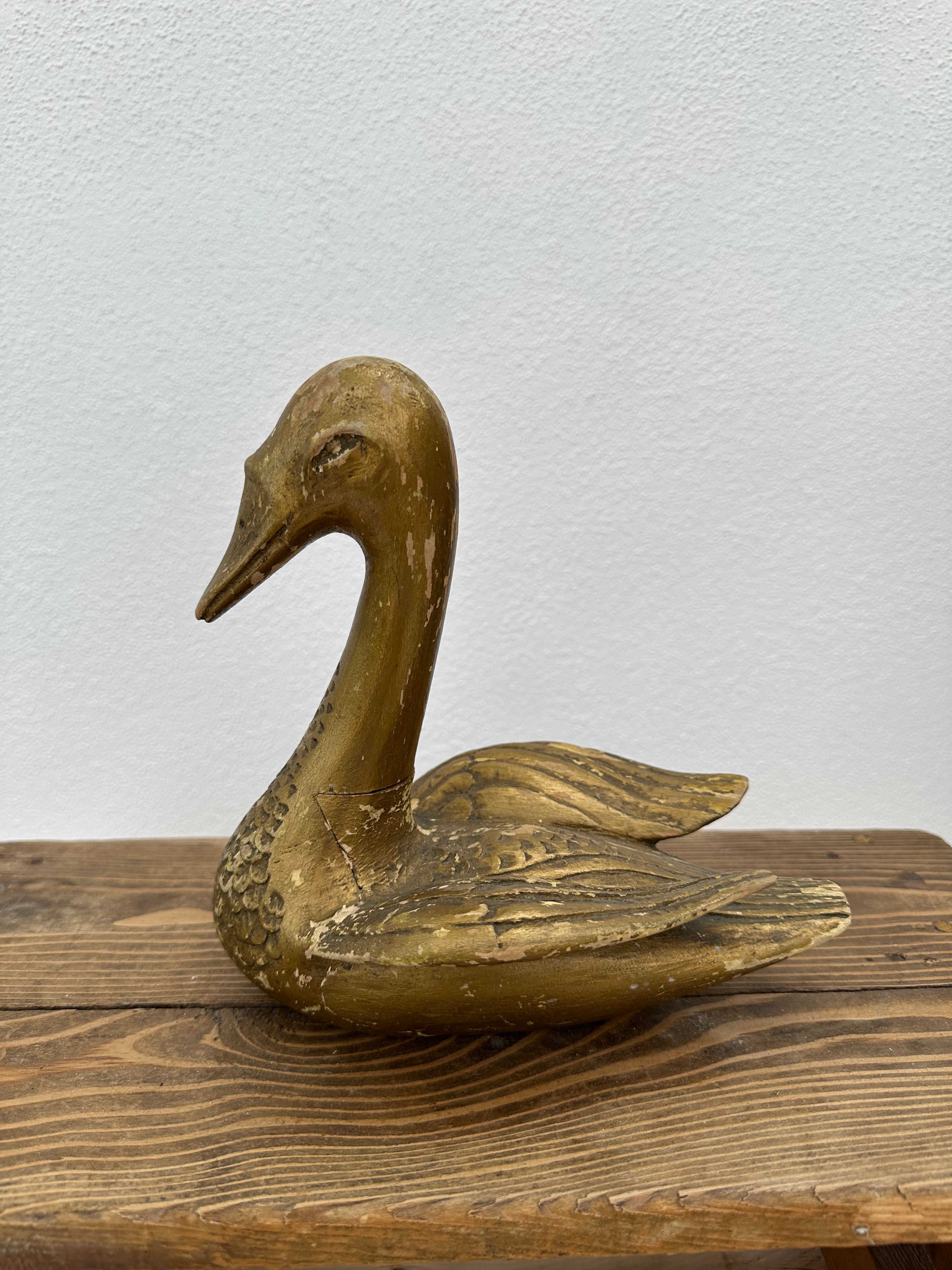 Svane i træ, 20 cm