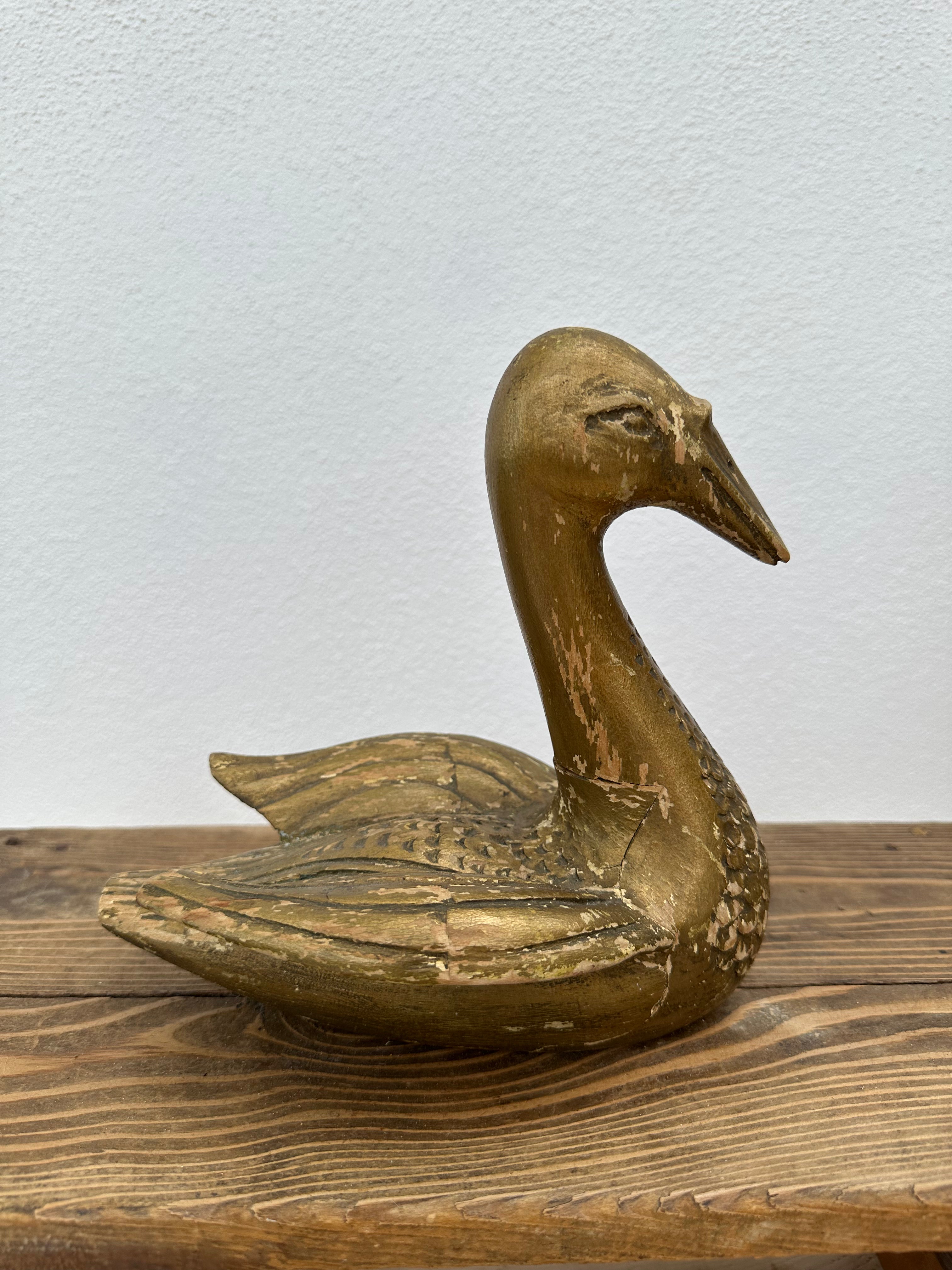 Svane i træ, 20 cm