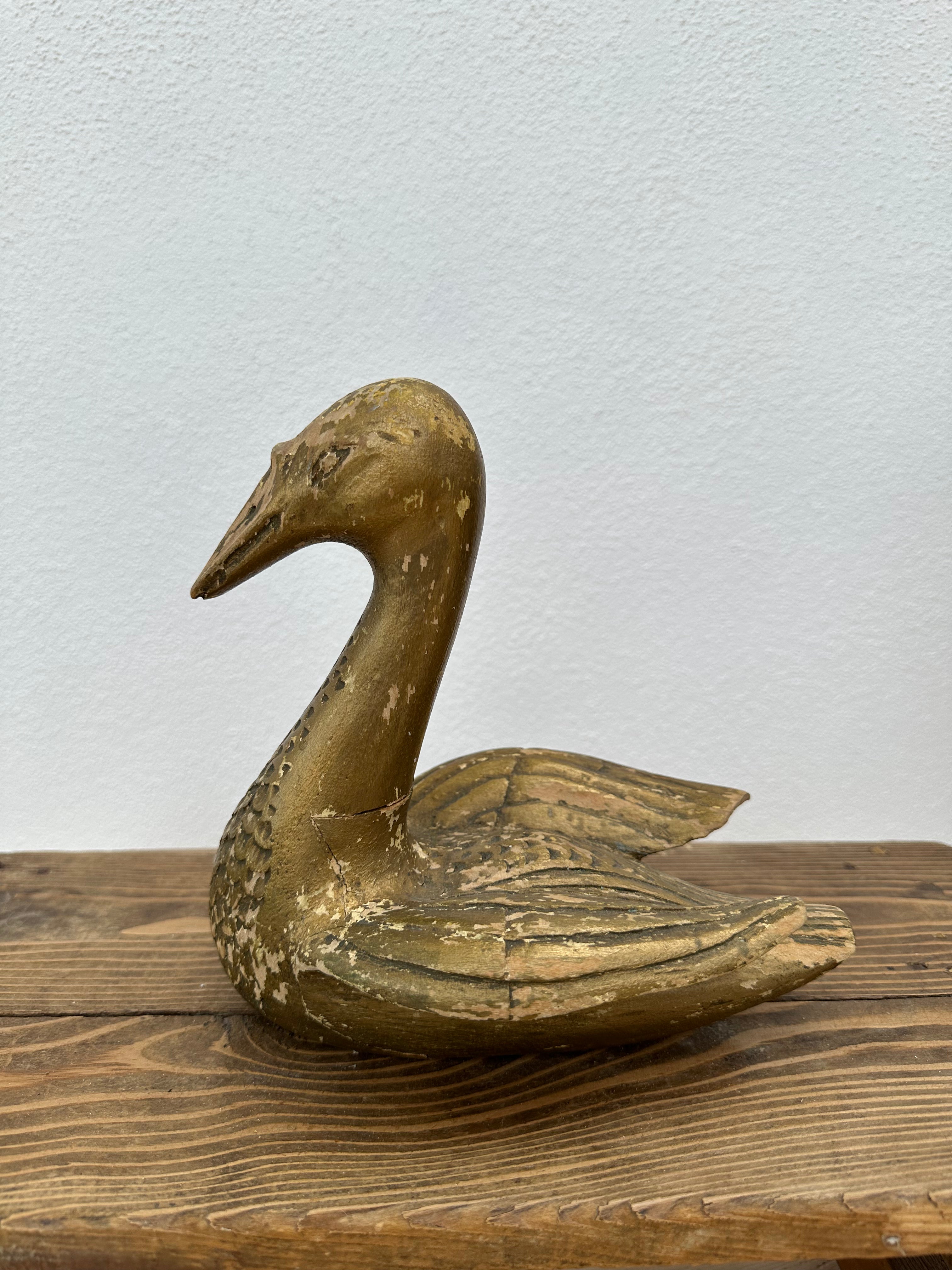 Svane i træ, 20 cm