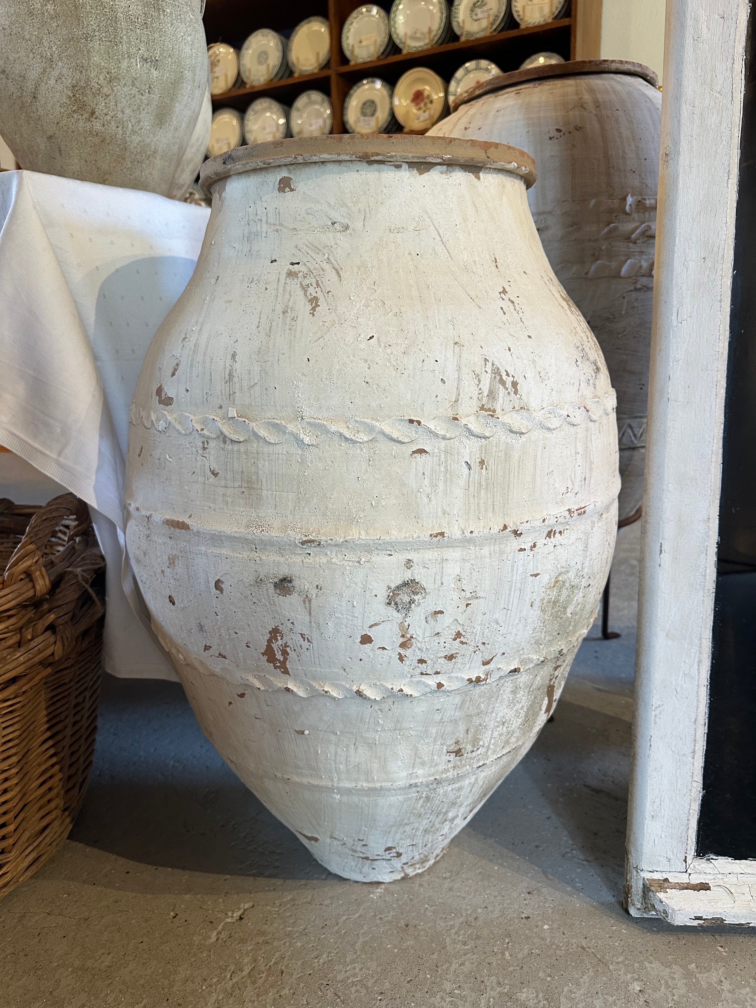Hvid tyrkisk krukke, 76 cm