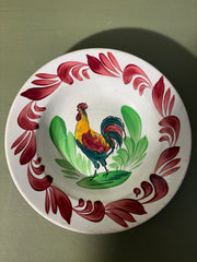 Tallerken m/ hane, dyb, Ø22,5cm.