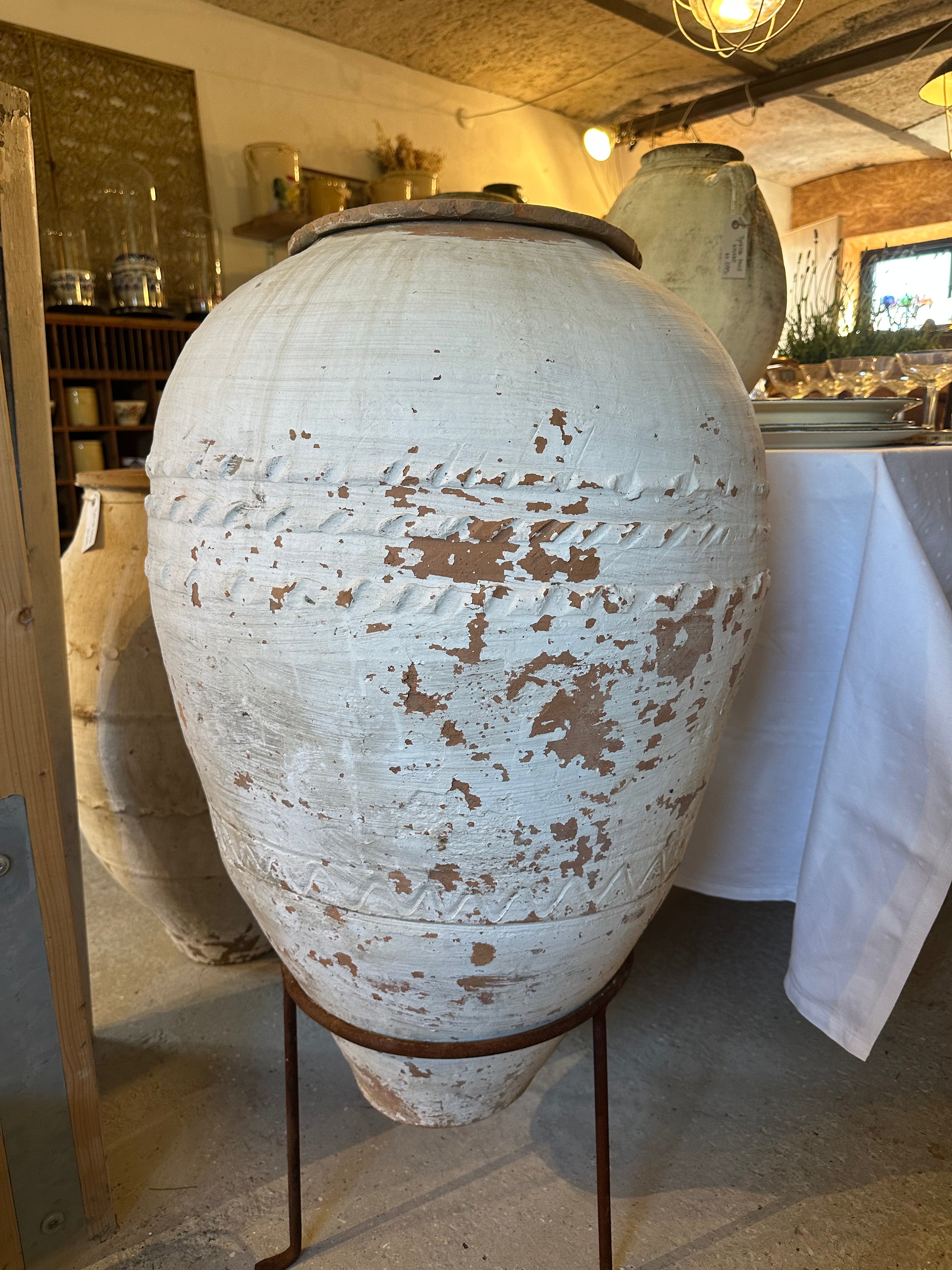 Hvid tyrkisk krukke, 80 cm