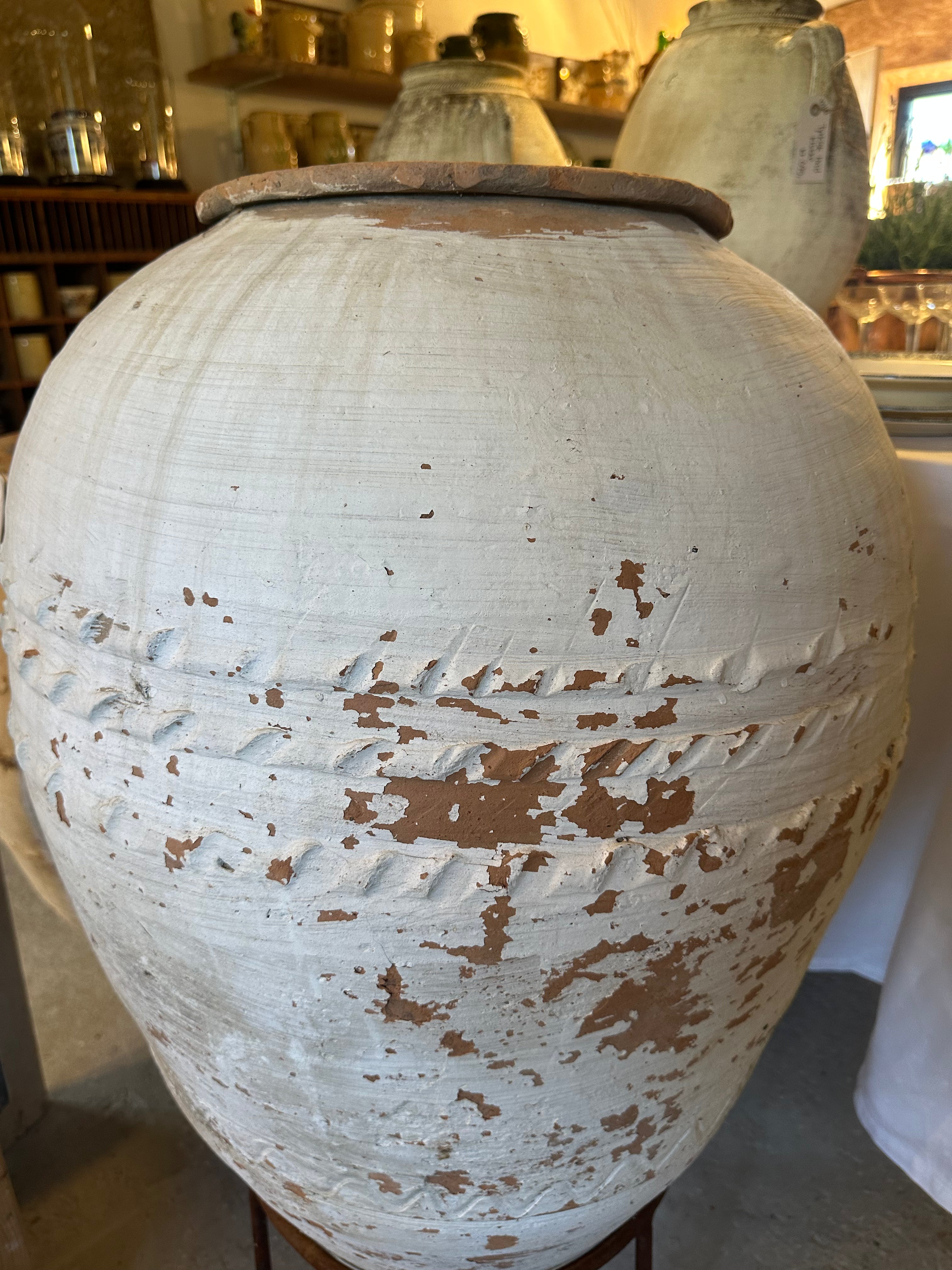 Hvid tyrkisk krukke, 80 cm