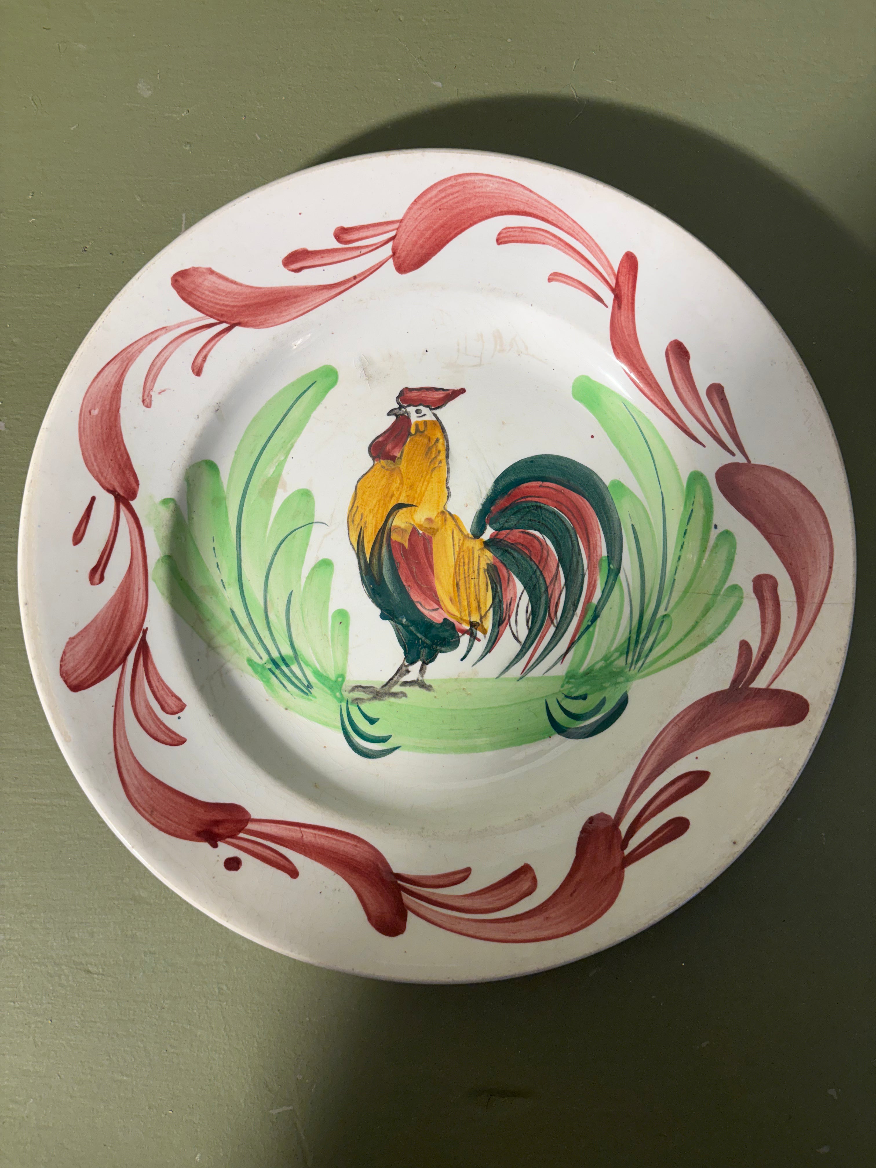 Tallerken m/hane, Ø22 cm.