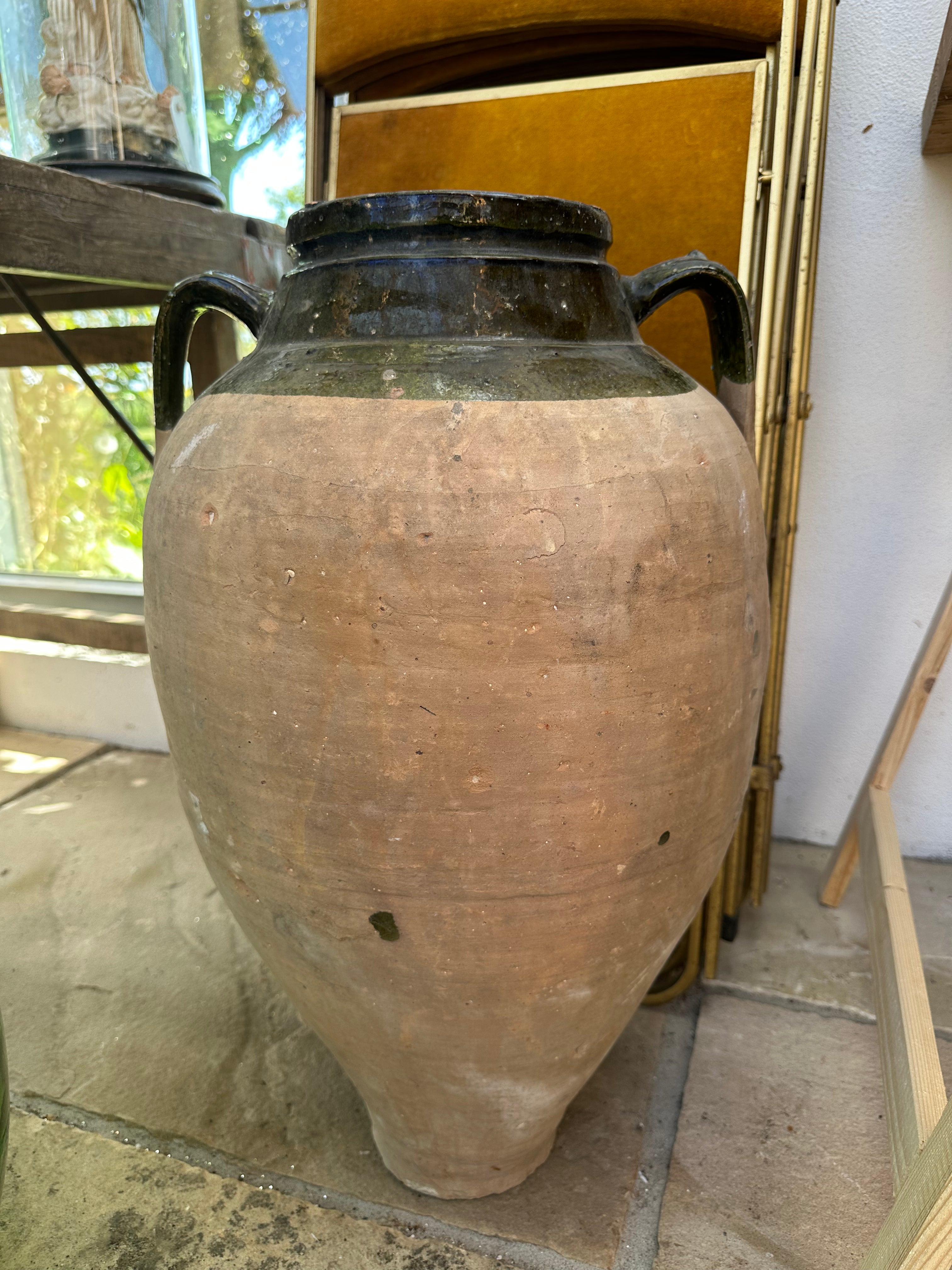 Krukke med grøn kant, 63 cm