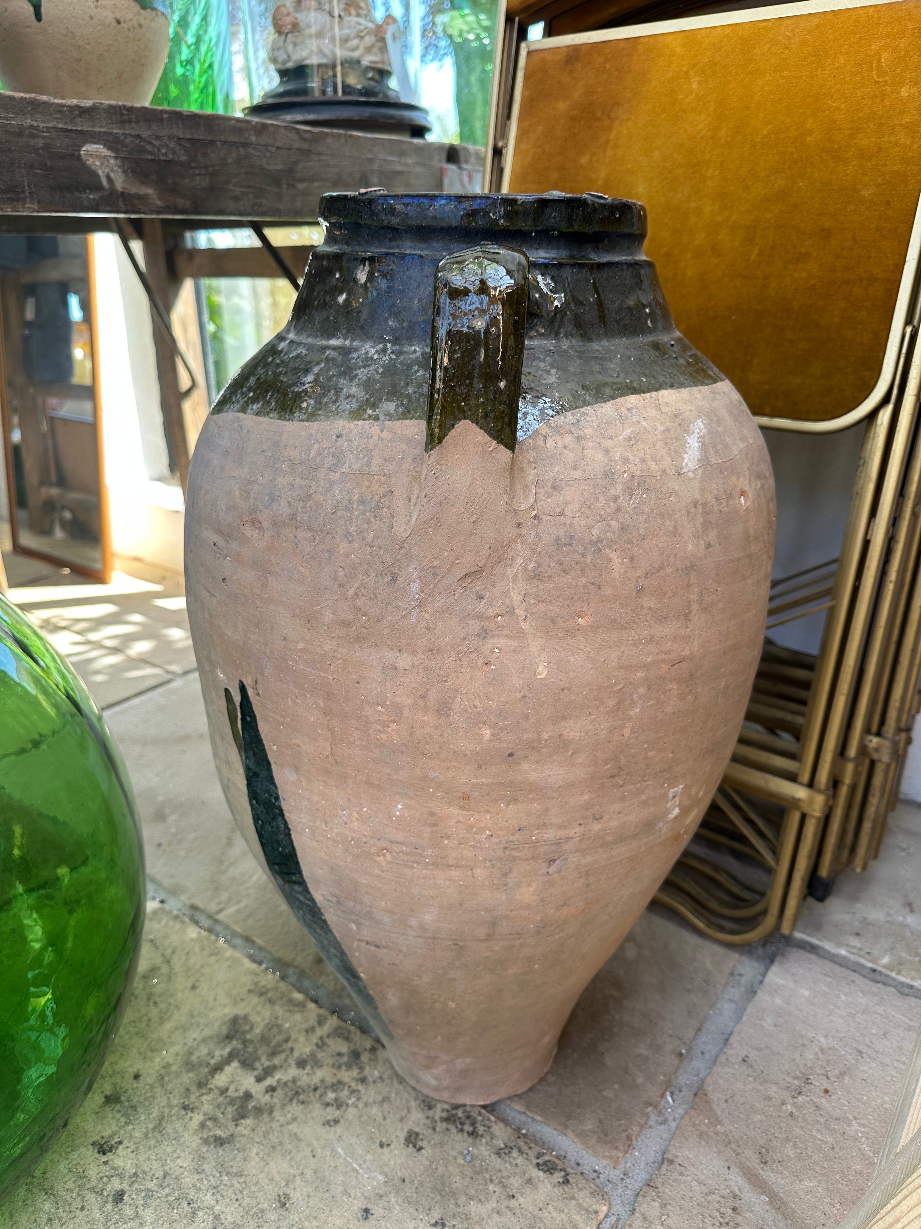 Krukke med grøn kant, 63 cm