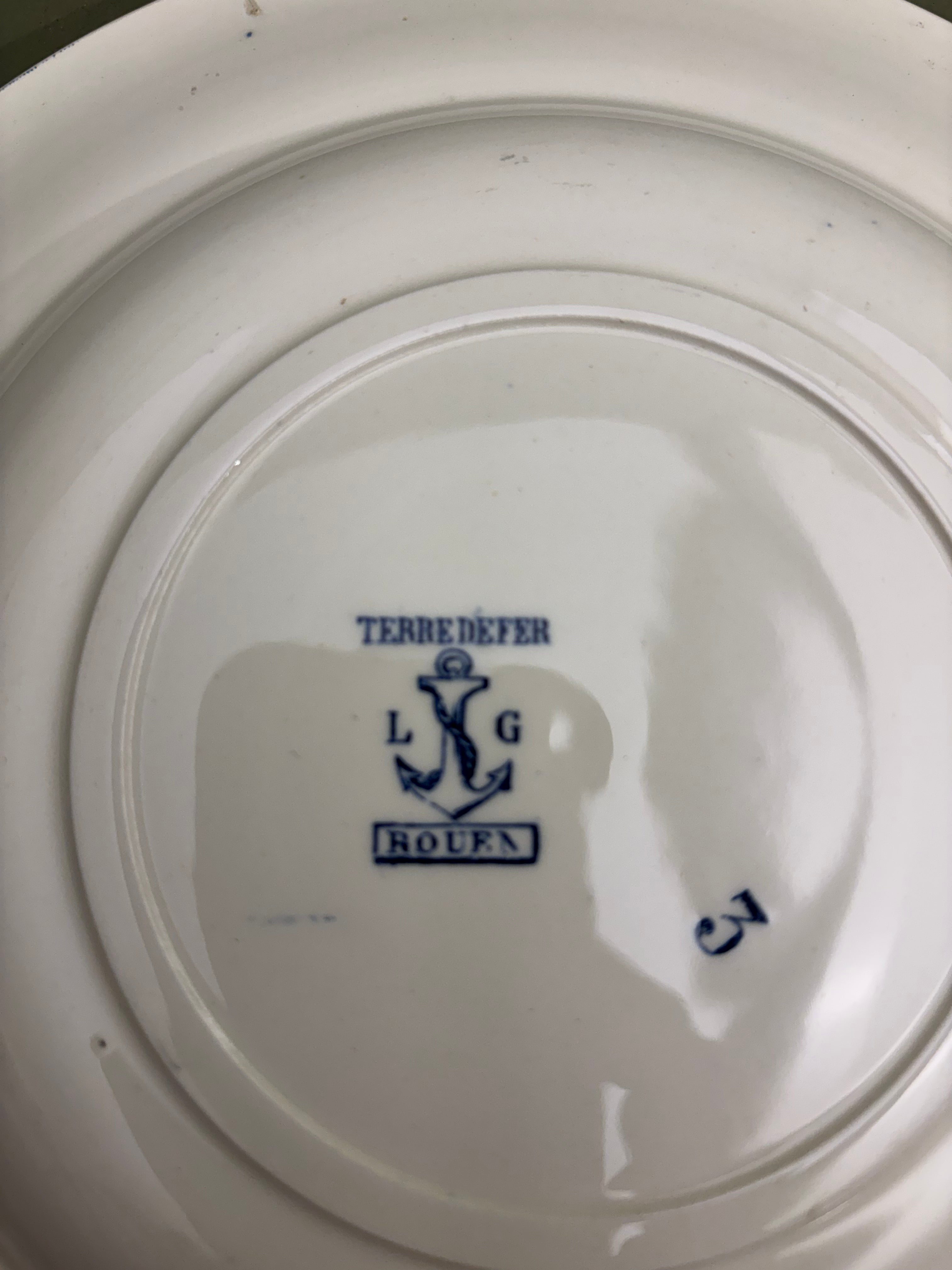 Franske tallerkener, 6 stk. dybe Ø23,5 cm.