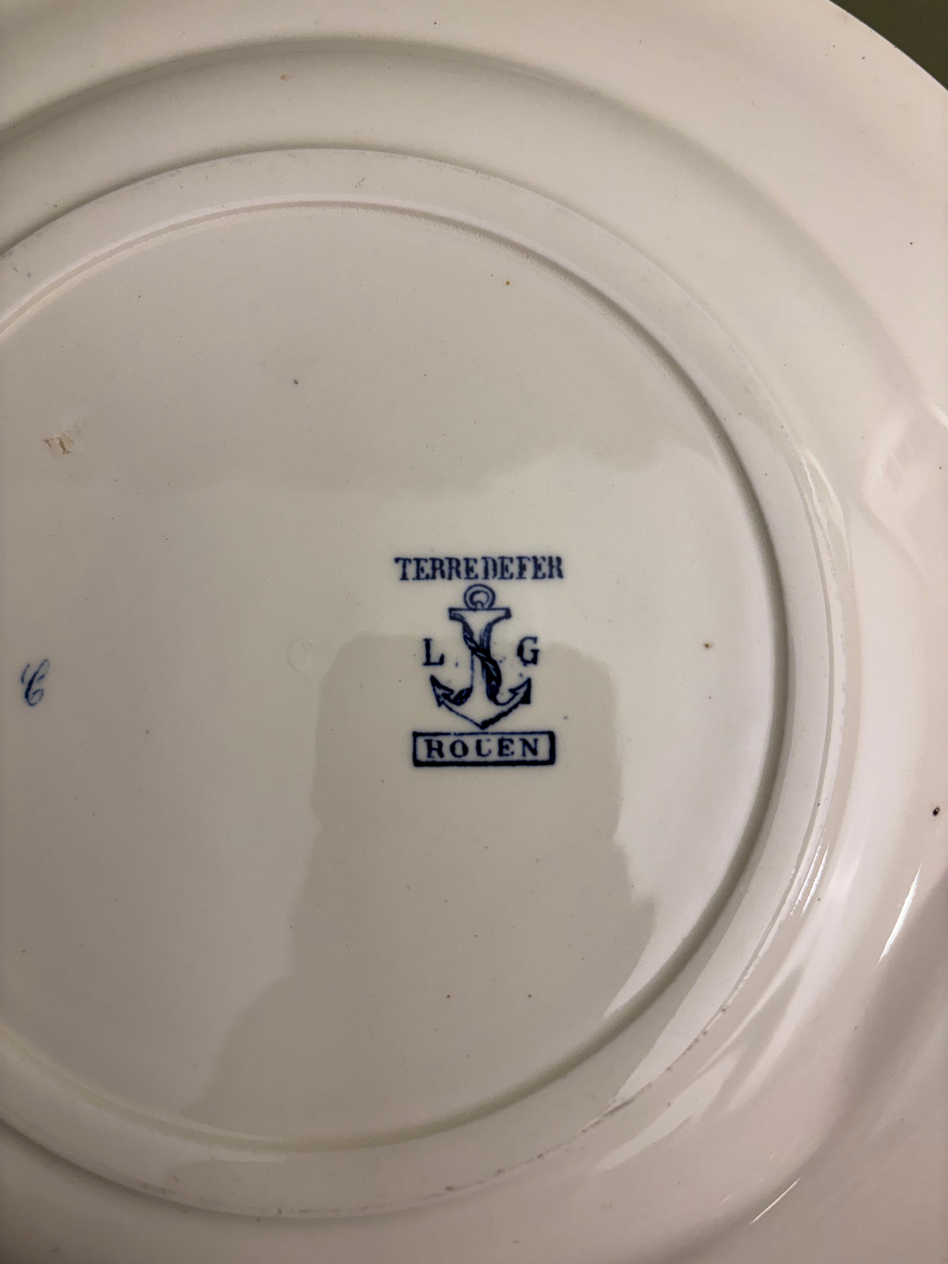 Franske tallerkener, 6 stk. Ø23,5 cm.