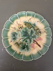 Fransk tallerken m/druer,Ø19,5 cm