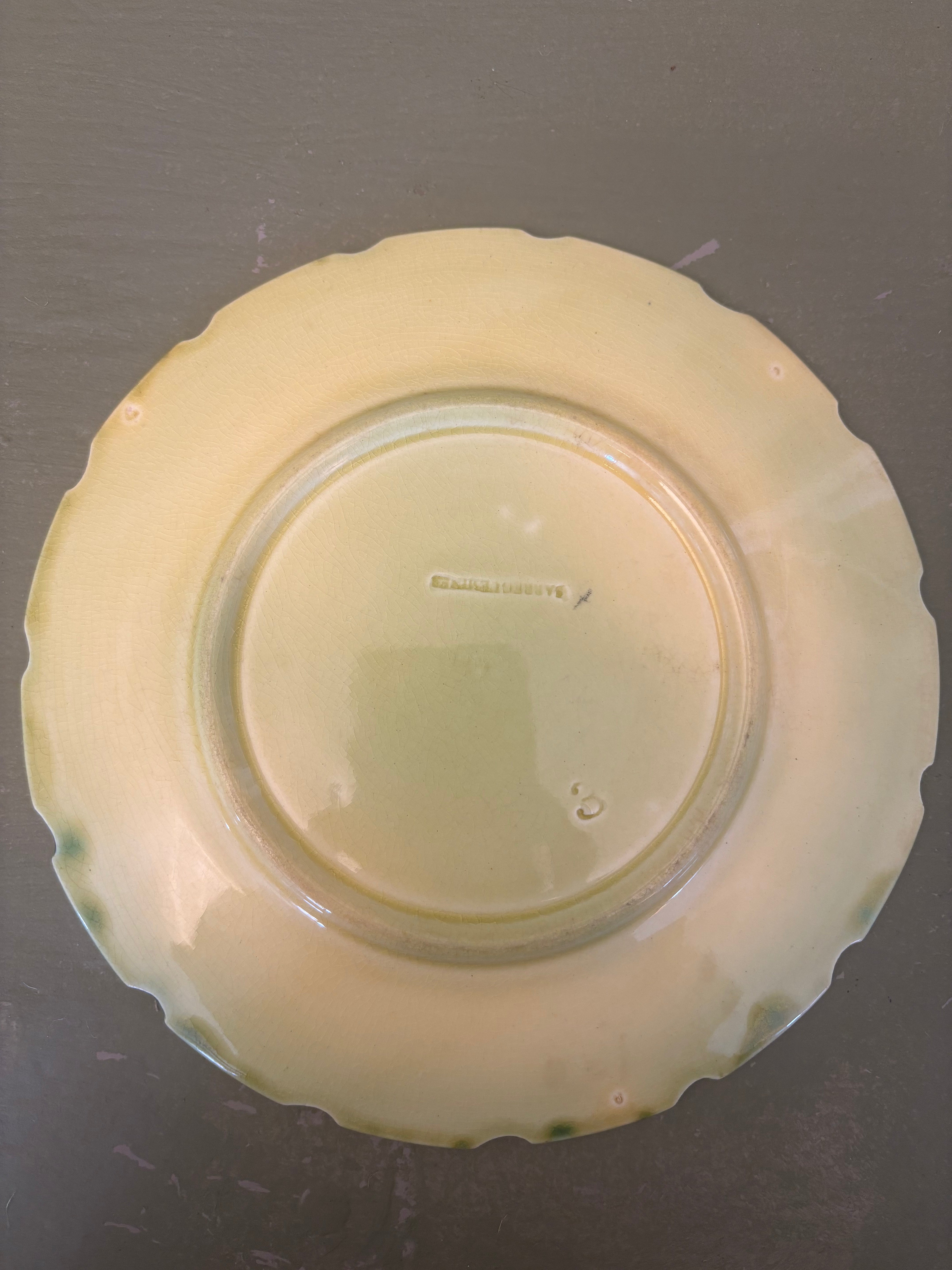 Fransk tallerken m/druer,Ø19,5 cm