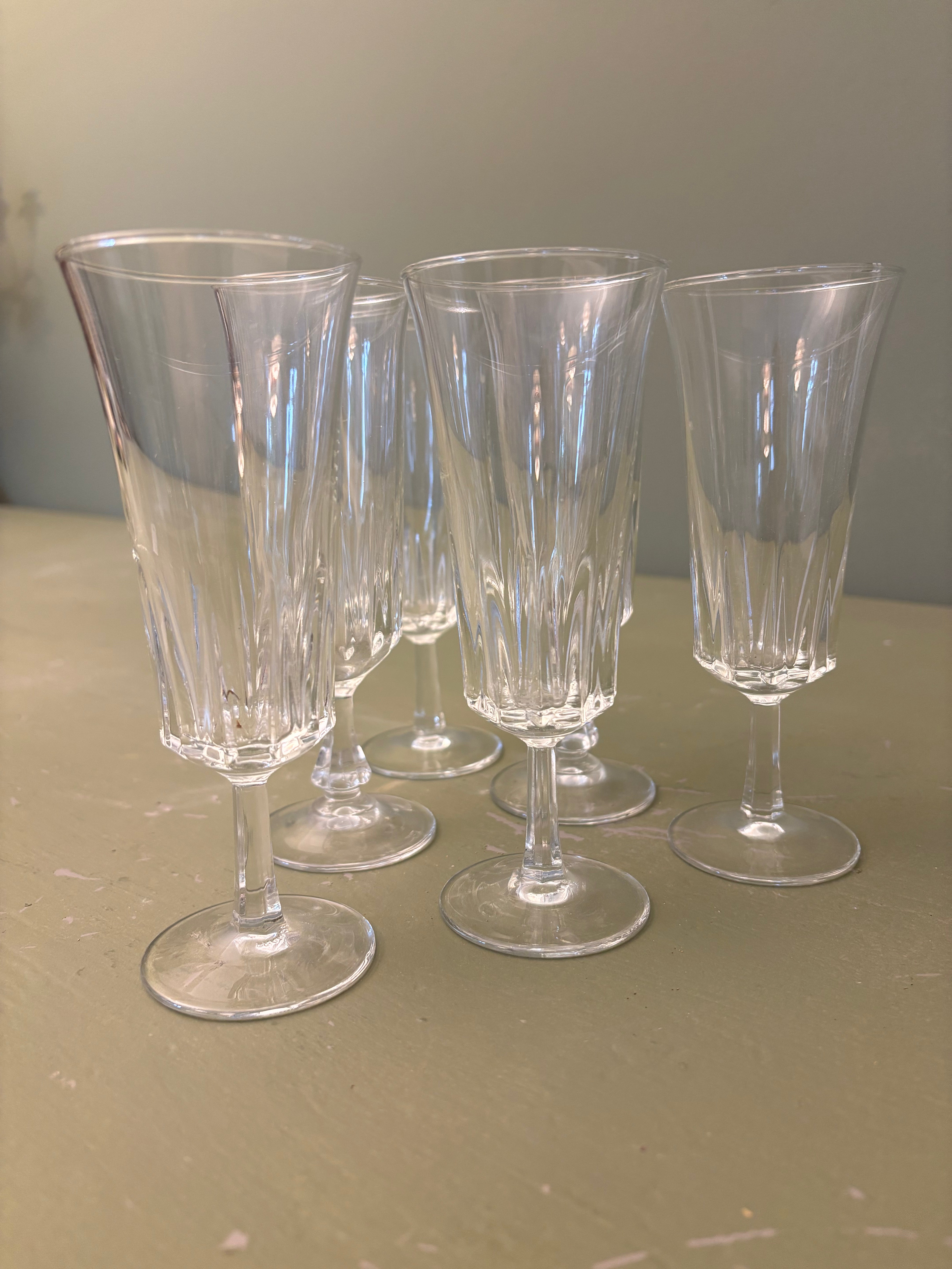 Champagnefløjter, 6 stk. h15,5 cm.
