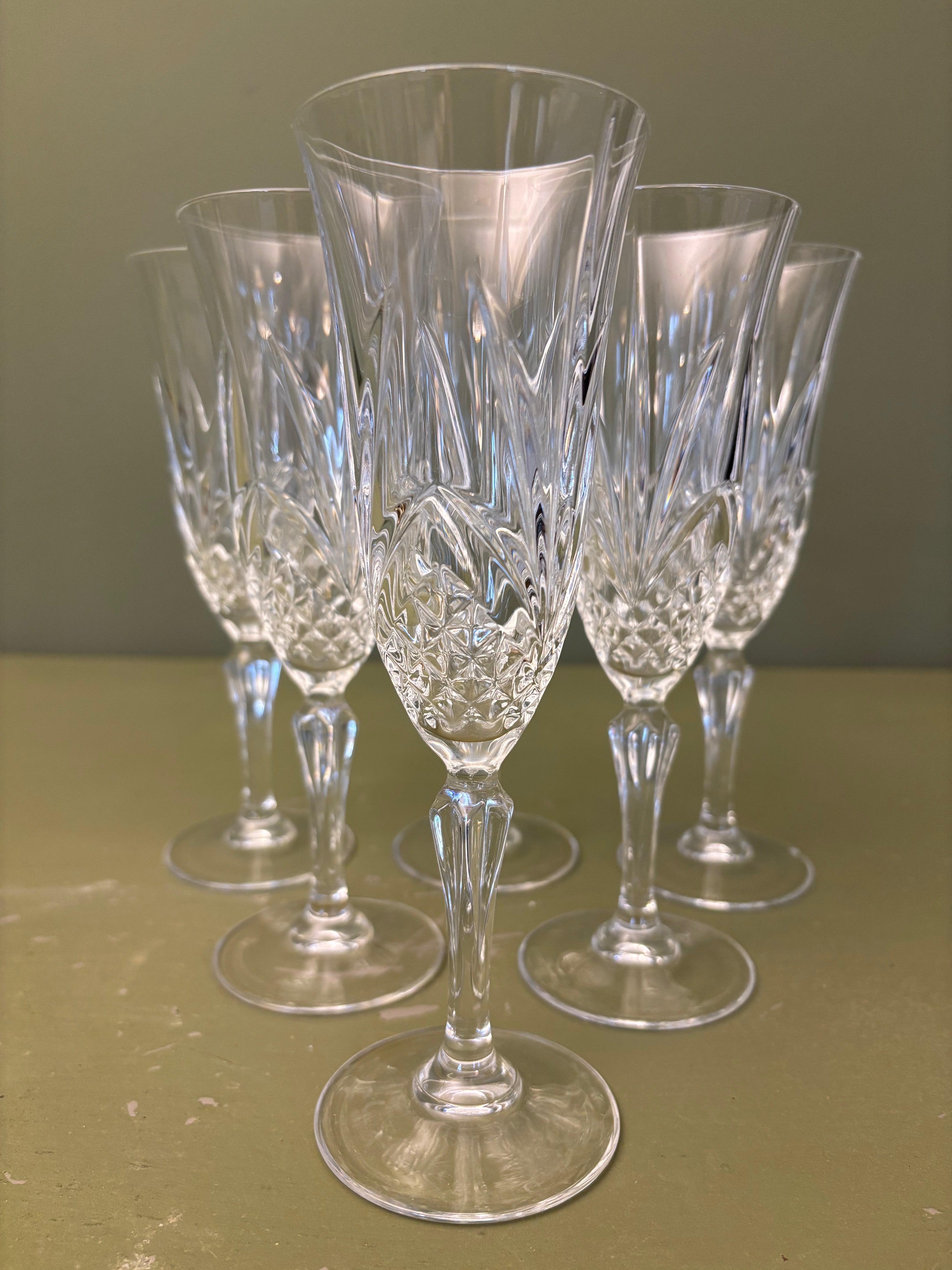 Champagnefløjter, 6 stk.