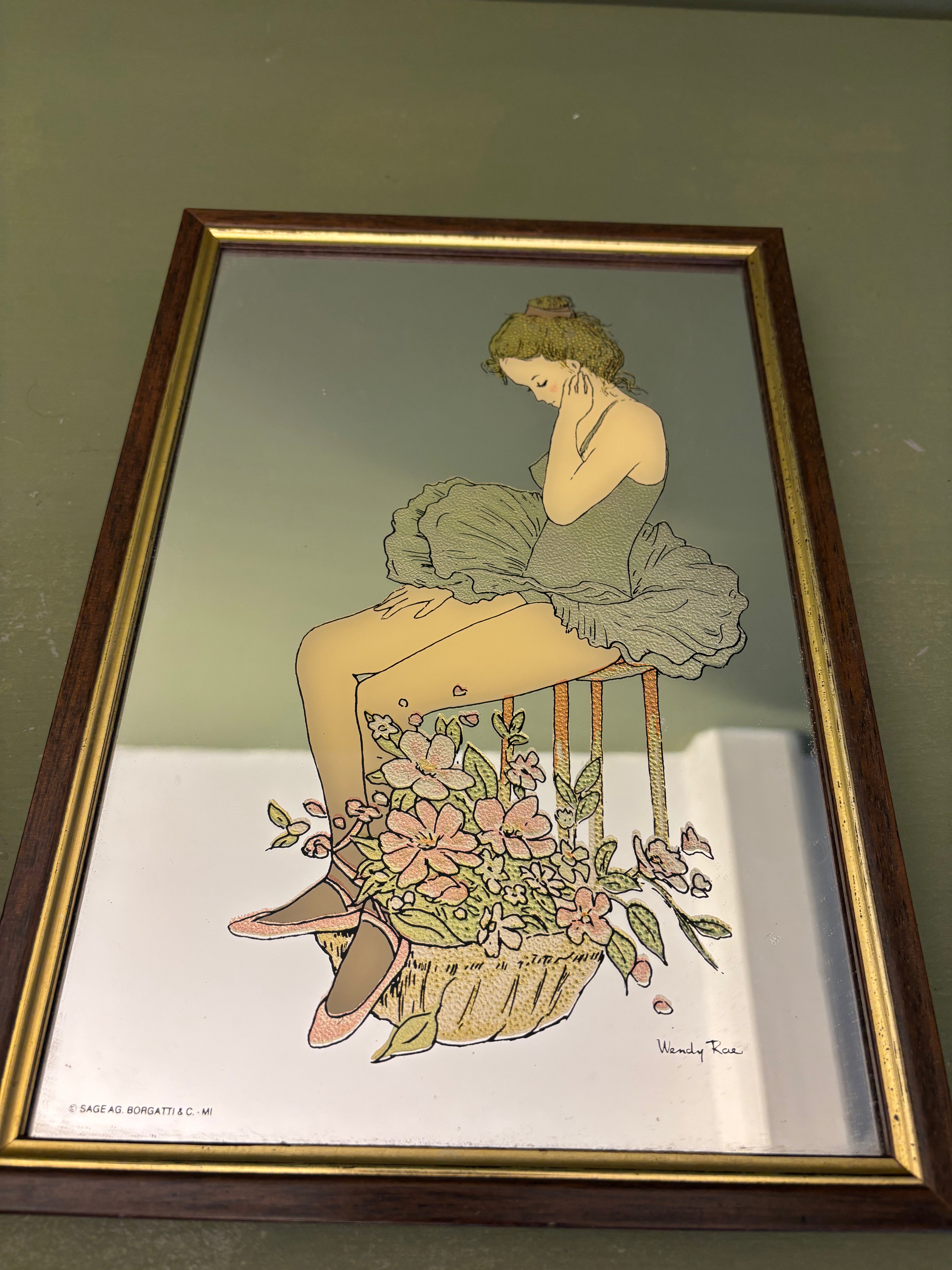 Spejl med balletpige