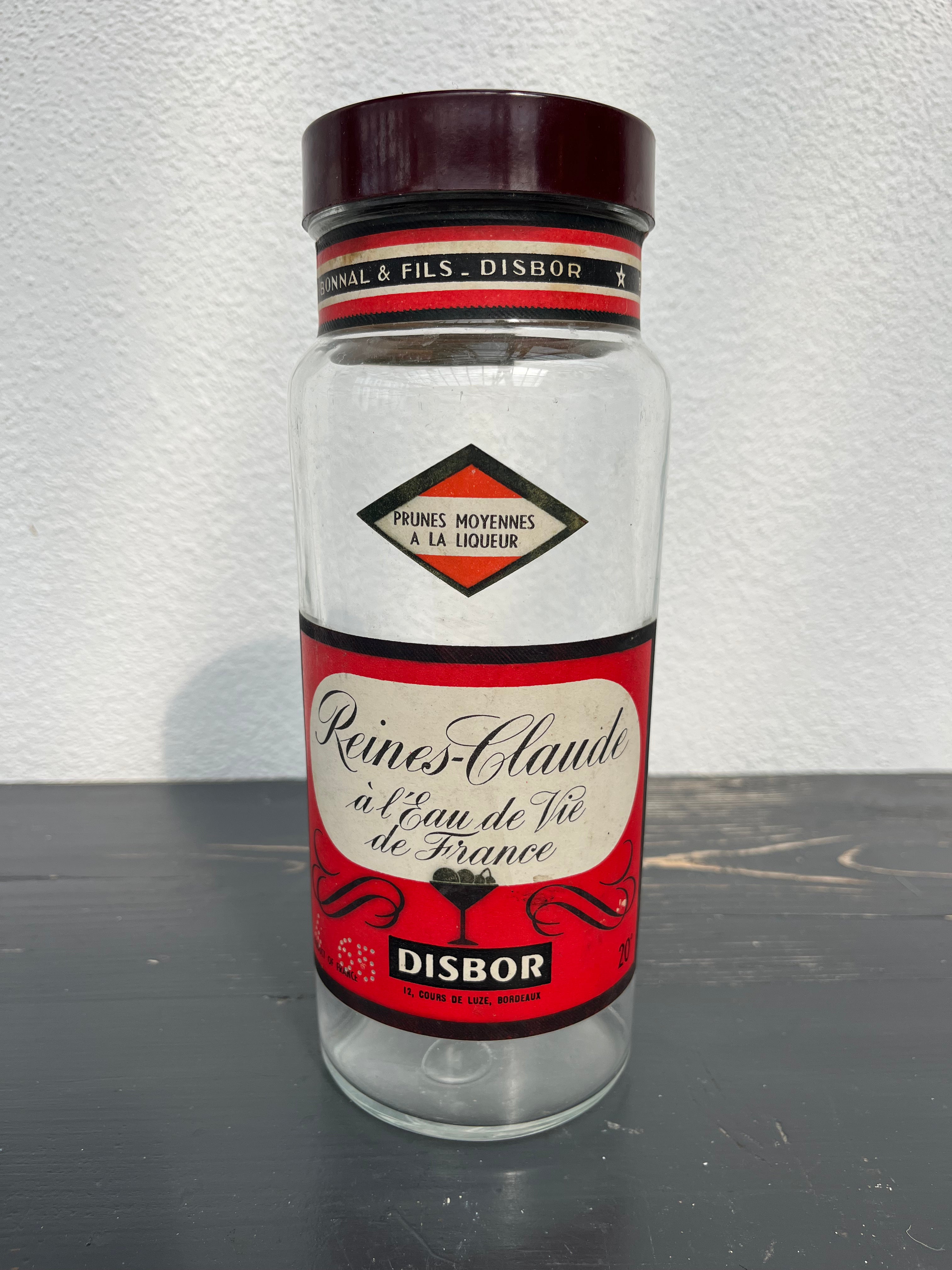 Fransk glas m. etiket