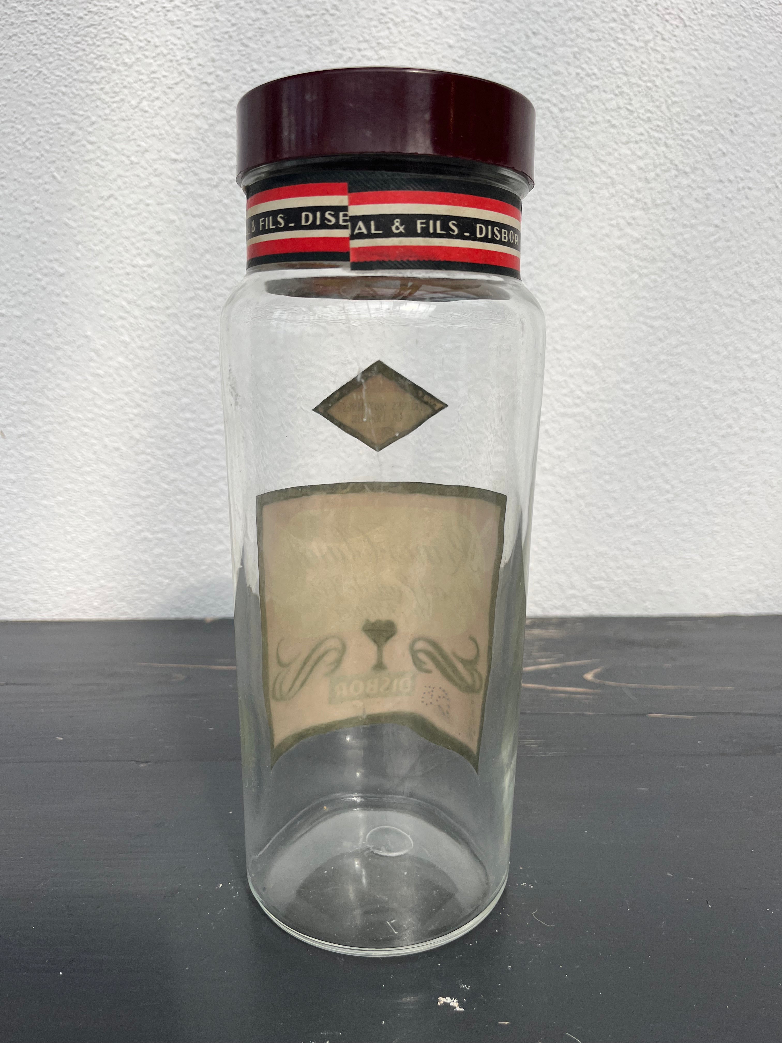 Fransk glas m. etiket