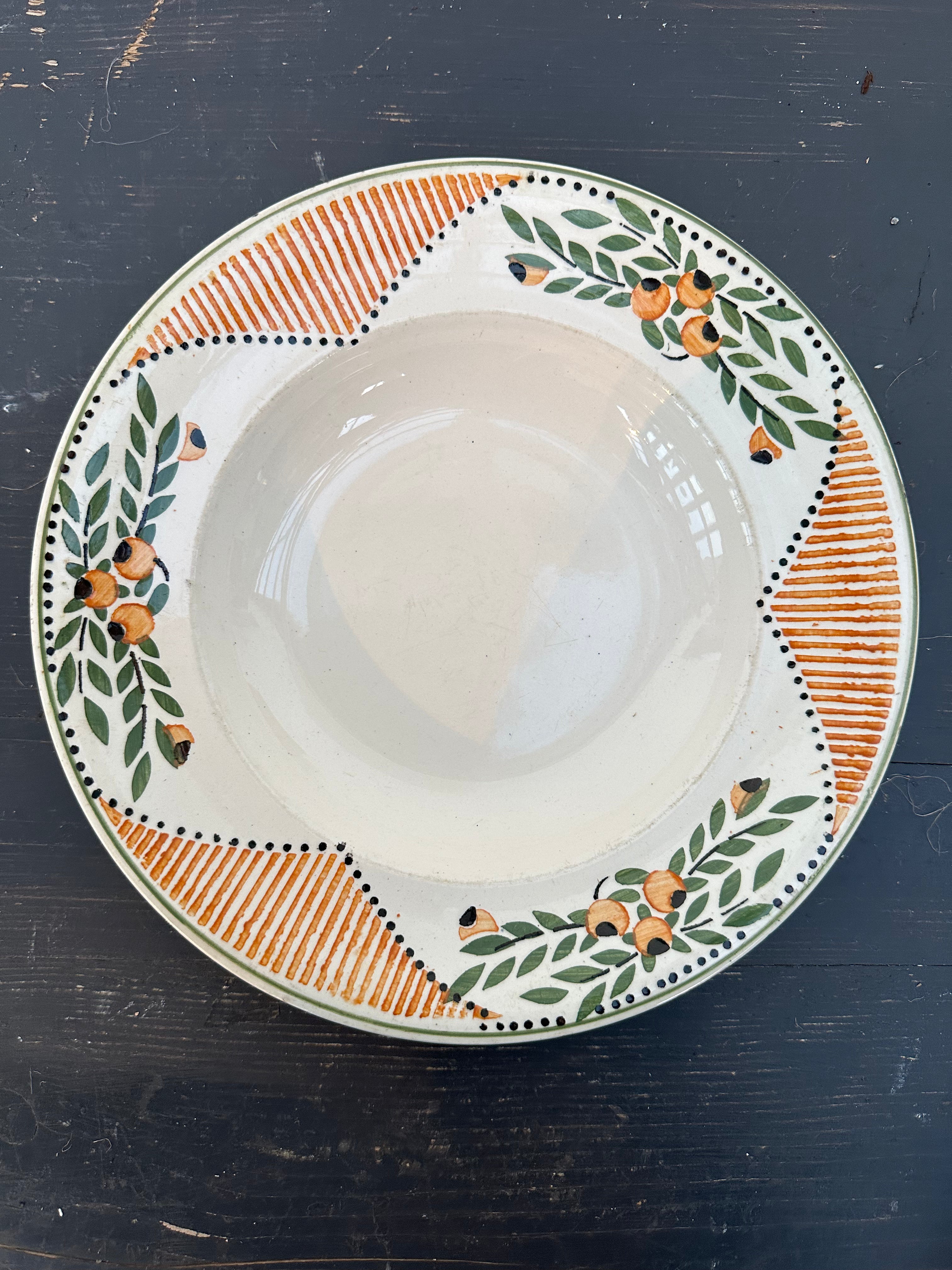 Dybe franske tallerkener, Ø23,5 cm - 6 stk.