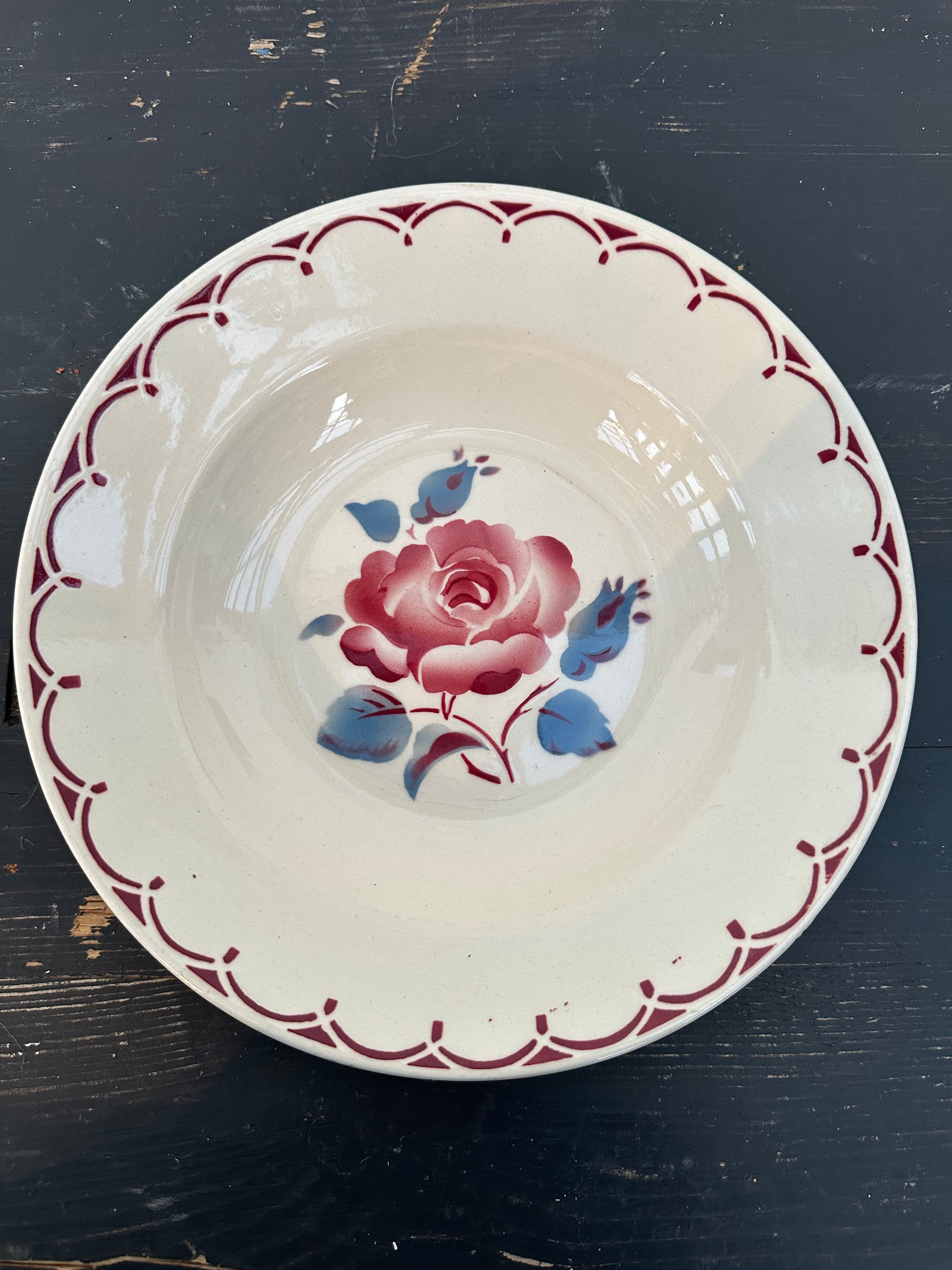 Dybe franske tallerkener, Ø22,5 cm - 6 stk.