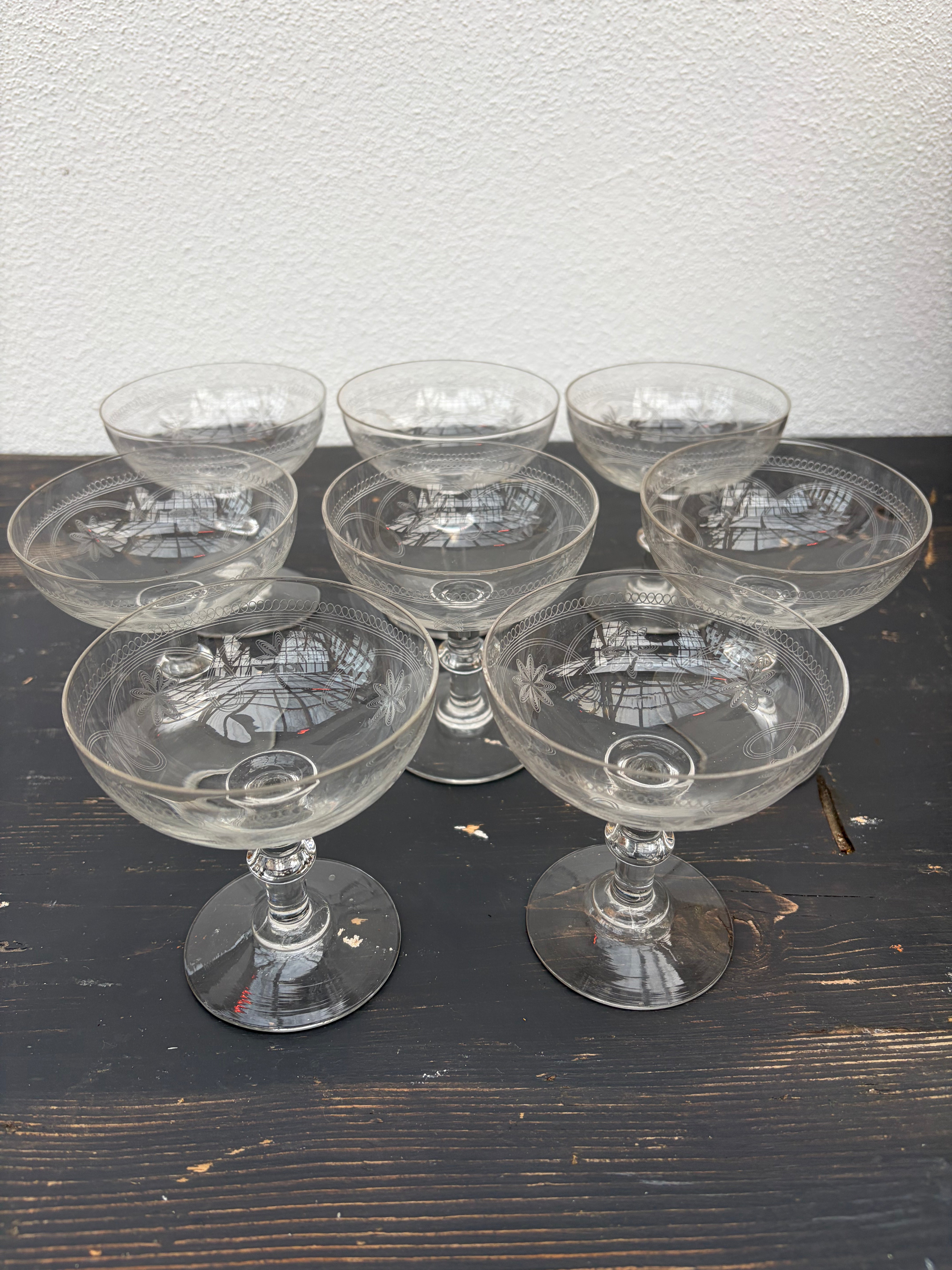Champagne glasses, 8 pcs.