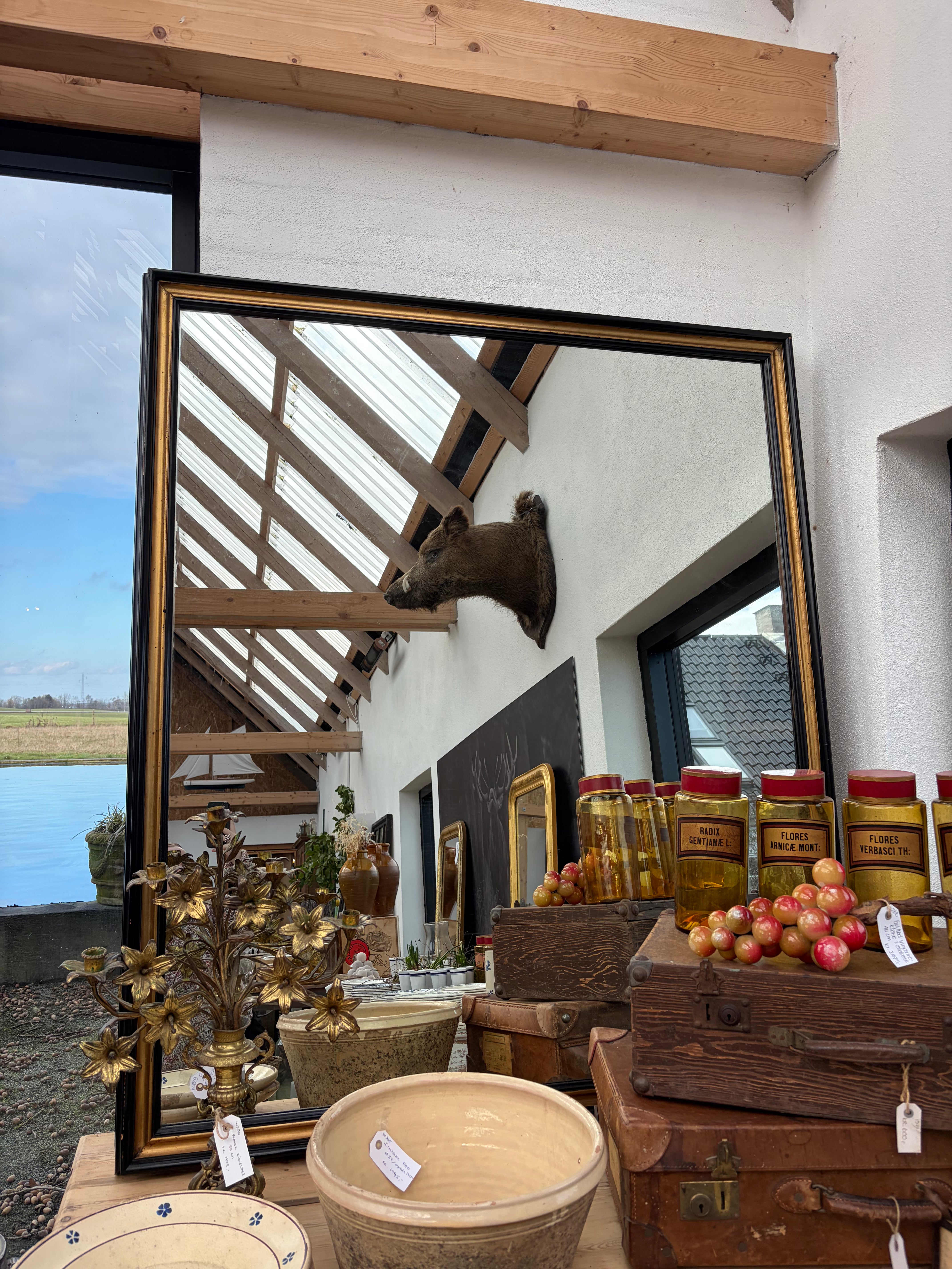 Italiensk spejl, 150x128 cm