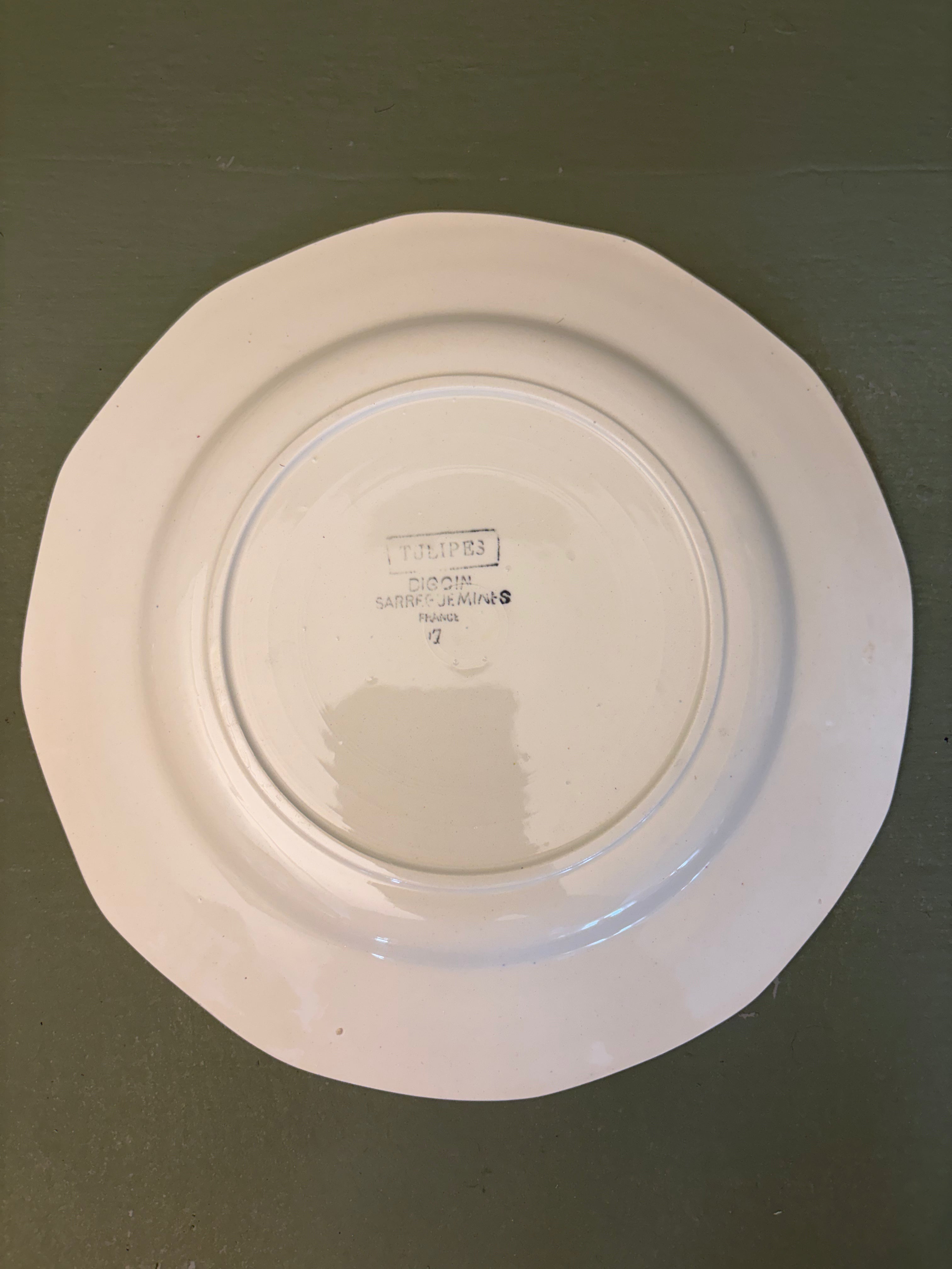 Franske tallerkener, Ø22,5 cm - 6 stk