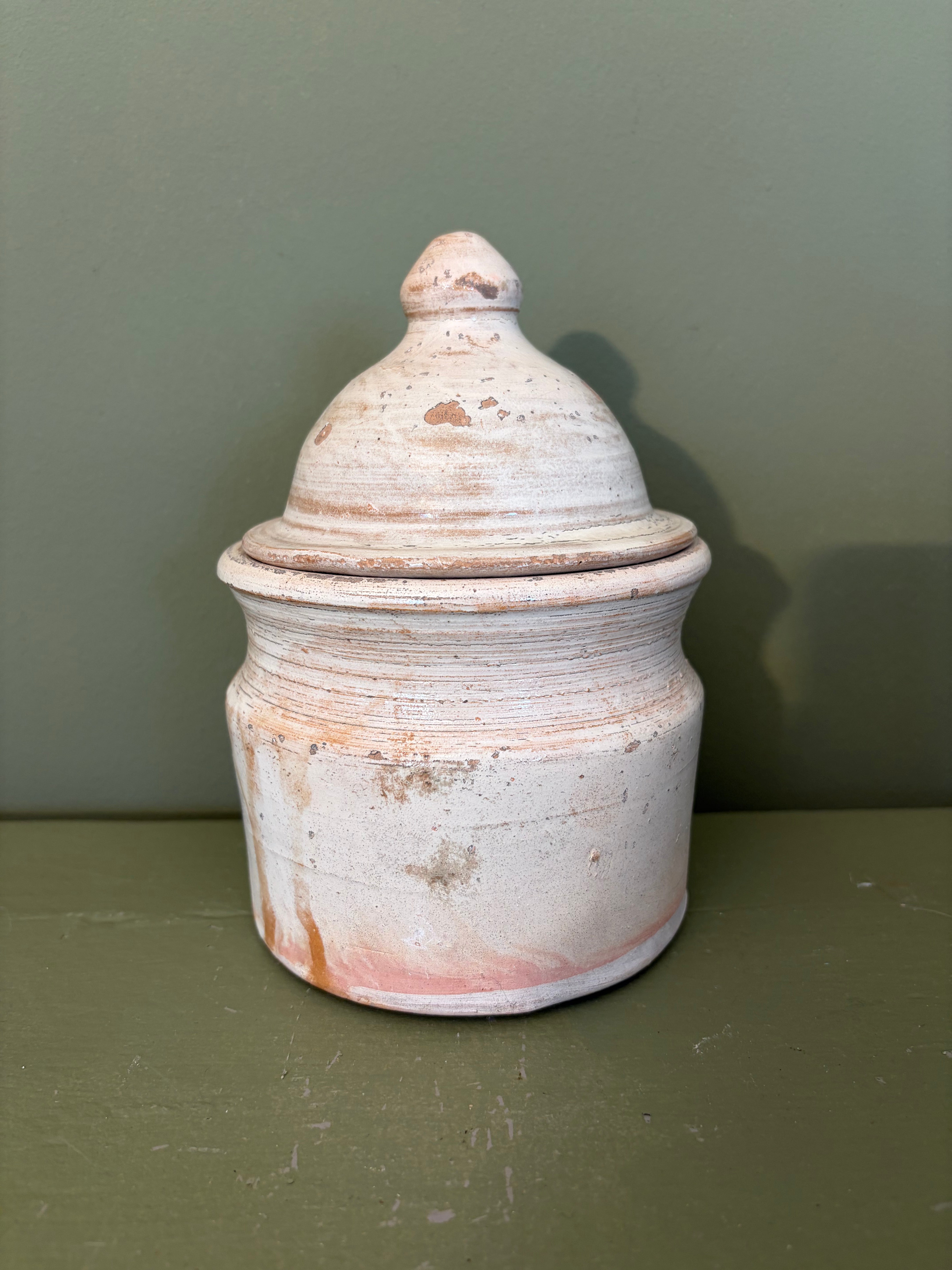 Italiensk krukke m. låg, 19 cm