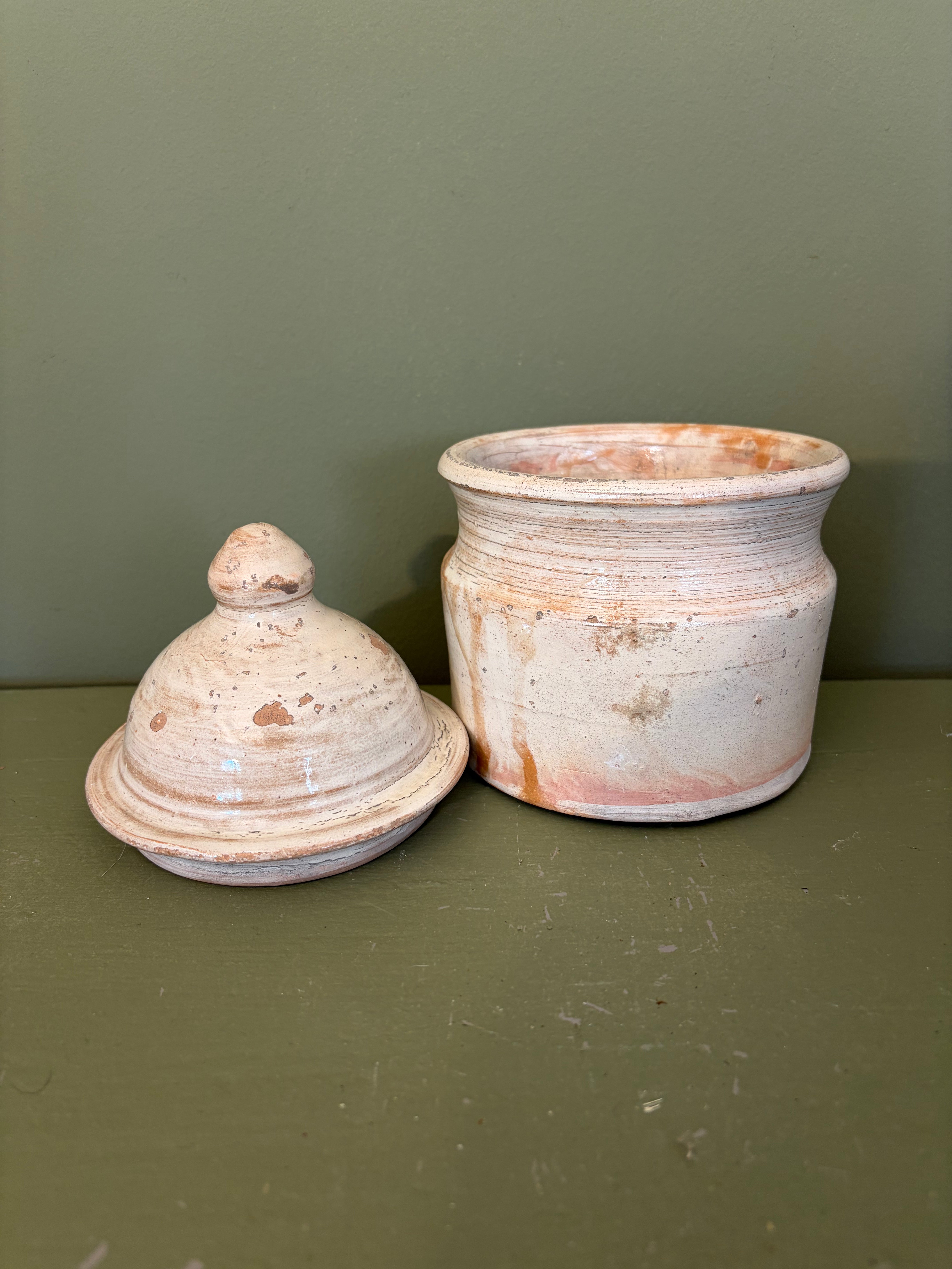 Italiensk krukke m. låg, 19 cm