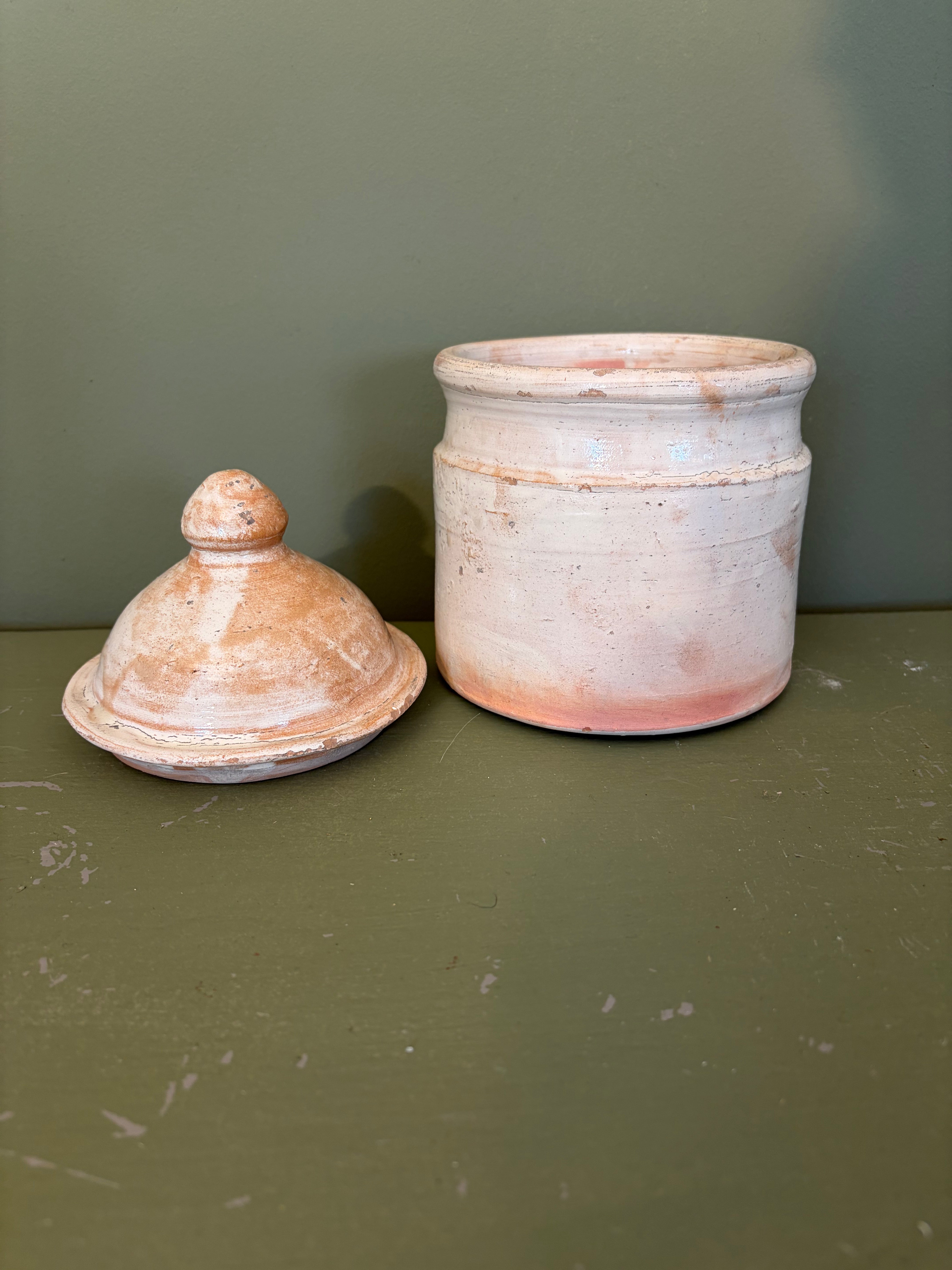 Italiensk krukke m. låg, 21,5 cm