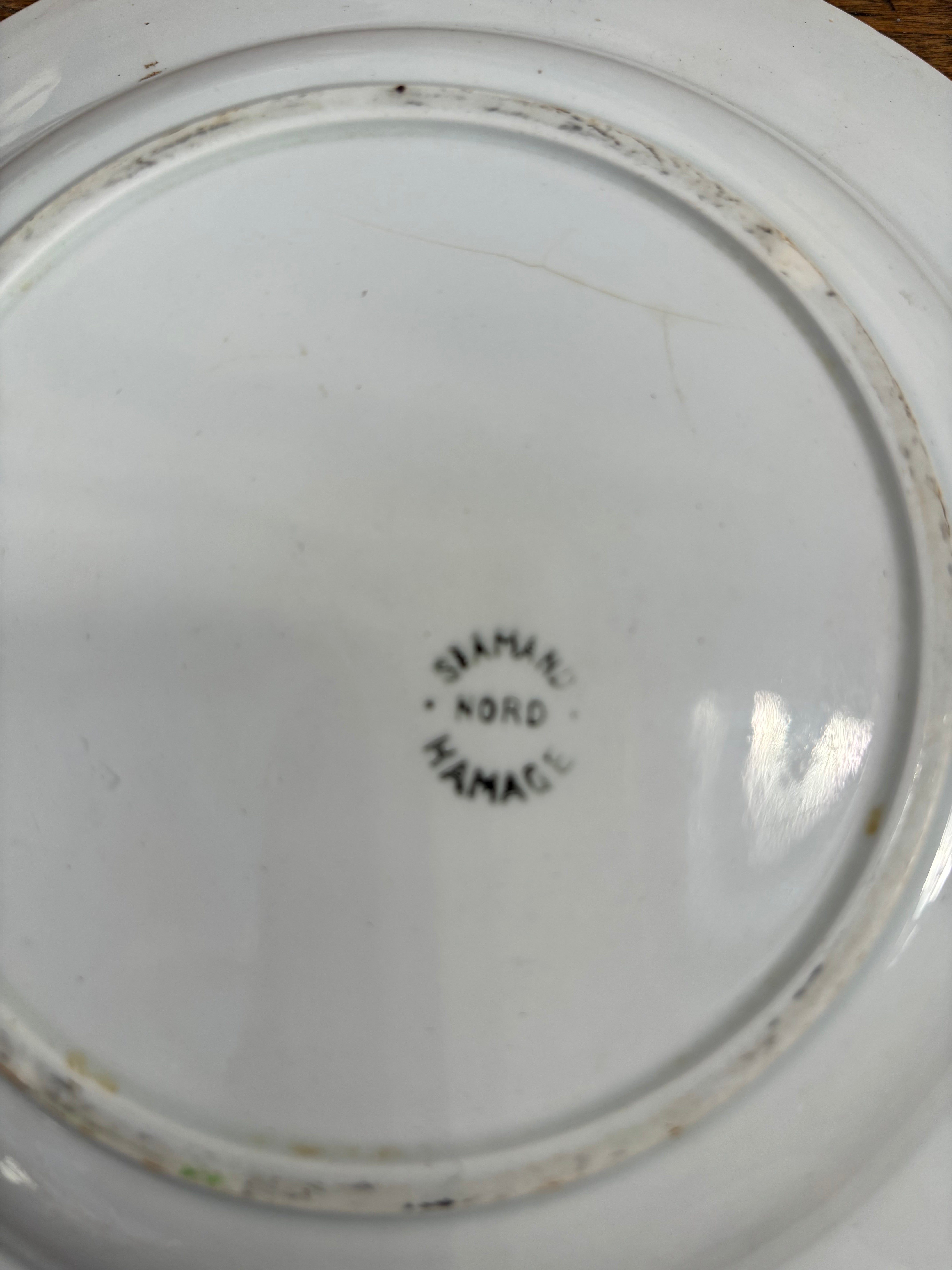Fransk dyb tallerken m/hane, Ø22 cm.