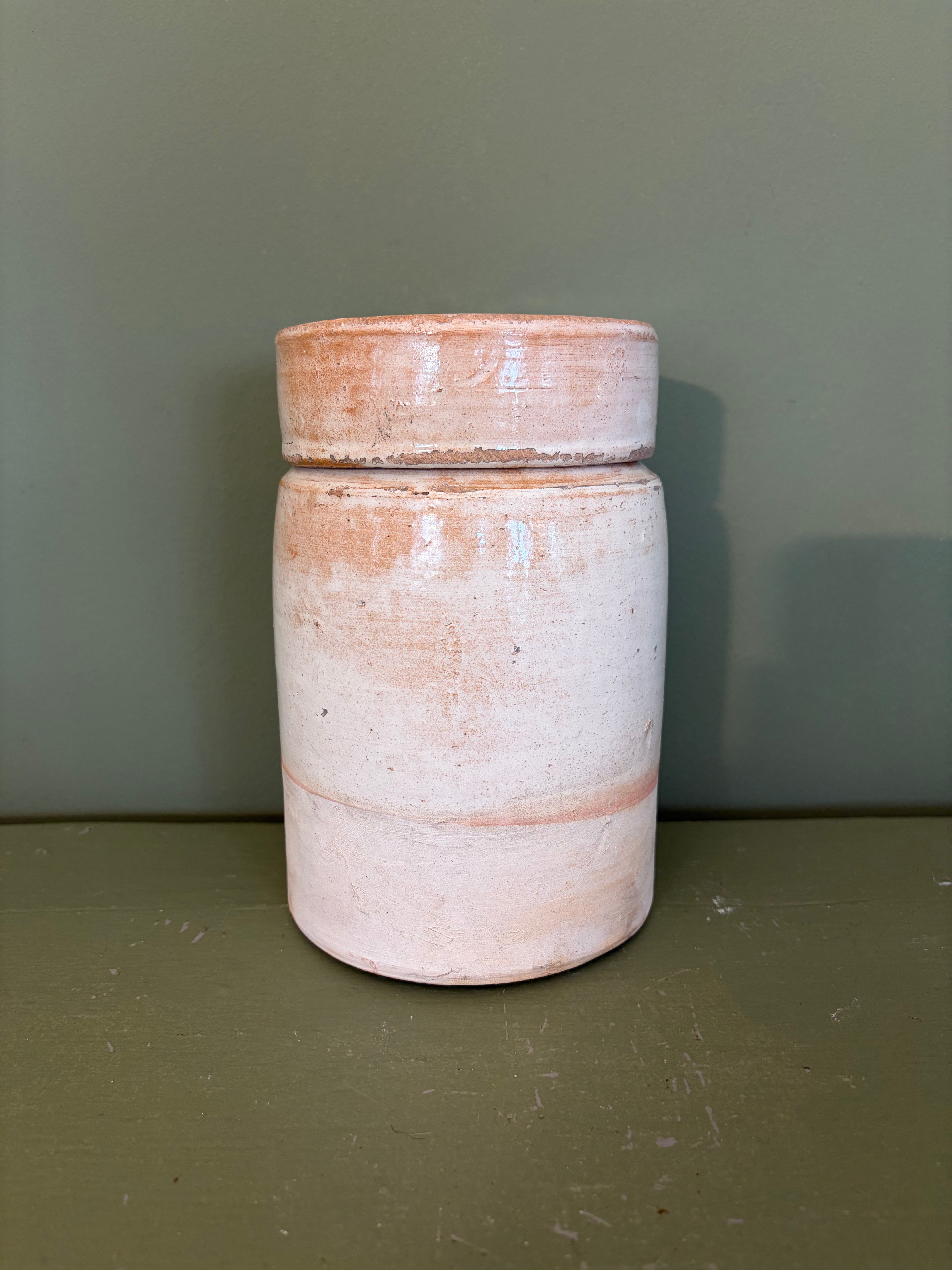Italiensk krukke m. låg, 19 cm