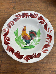 Fransk dyb tallerken m/hane, Ø22 cm.