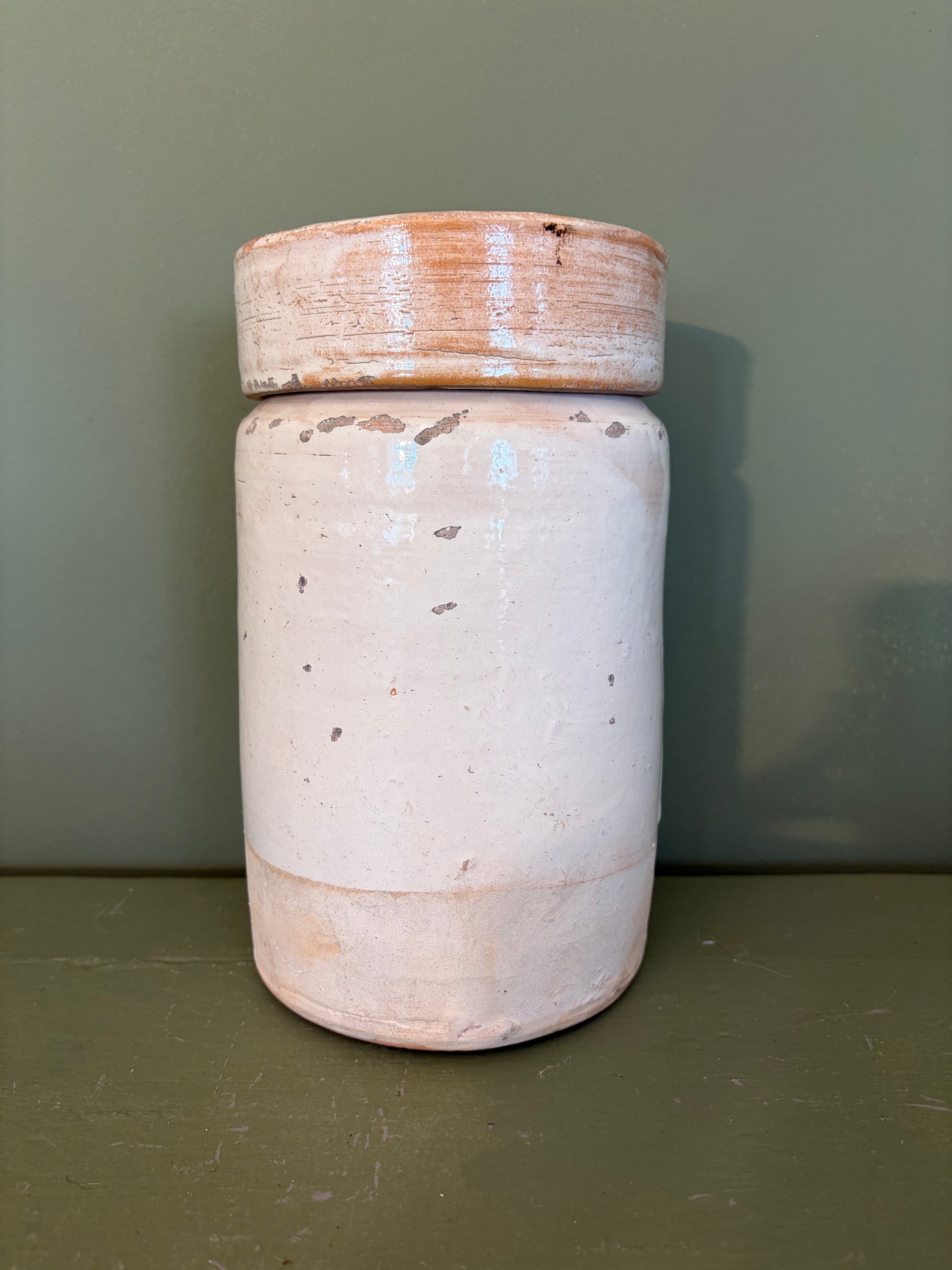 Italiensk krukke m. låg, 24 cm