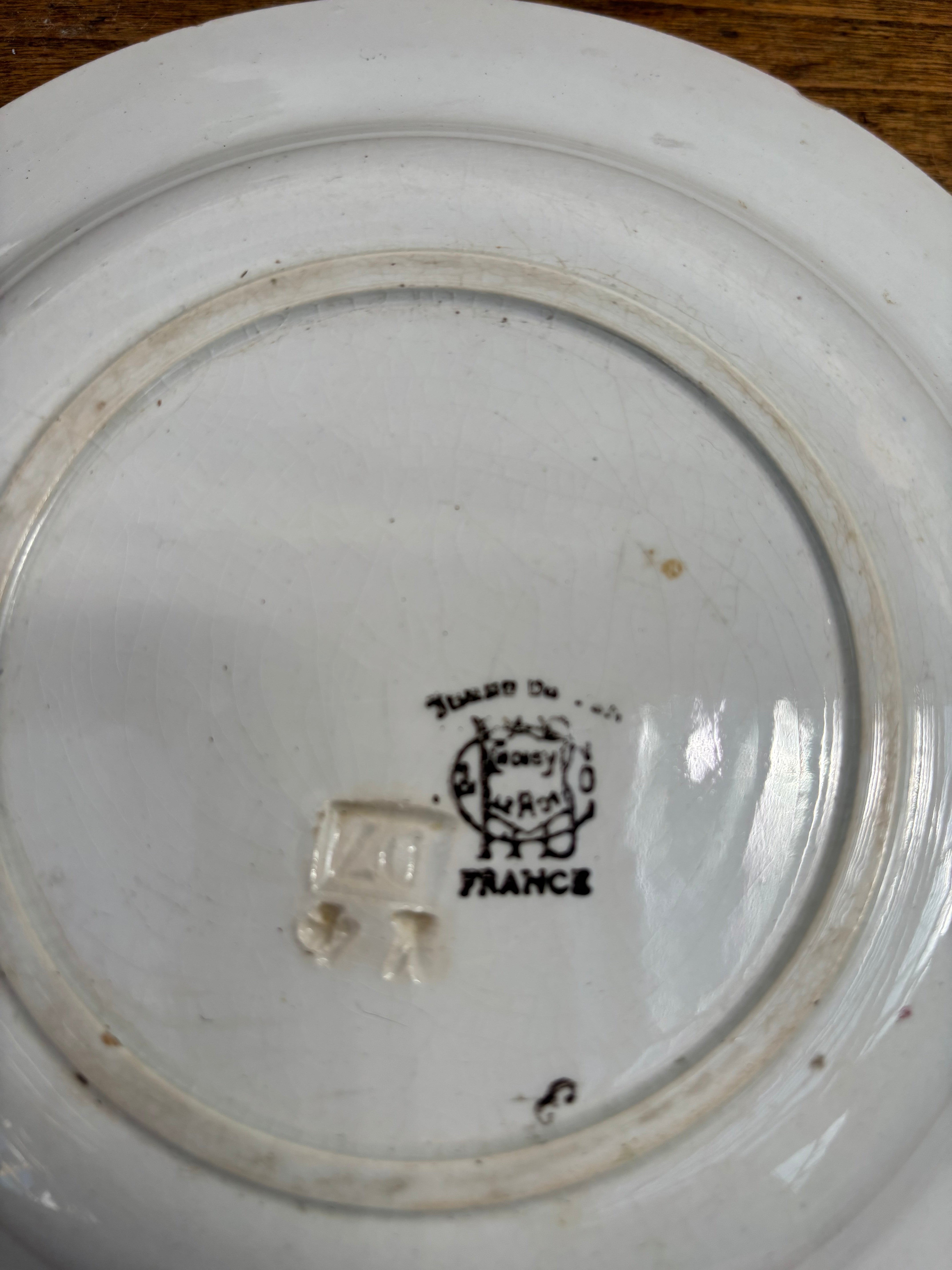 Fransk dyb tallerken m/hane, Ø22 cm.