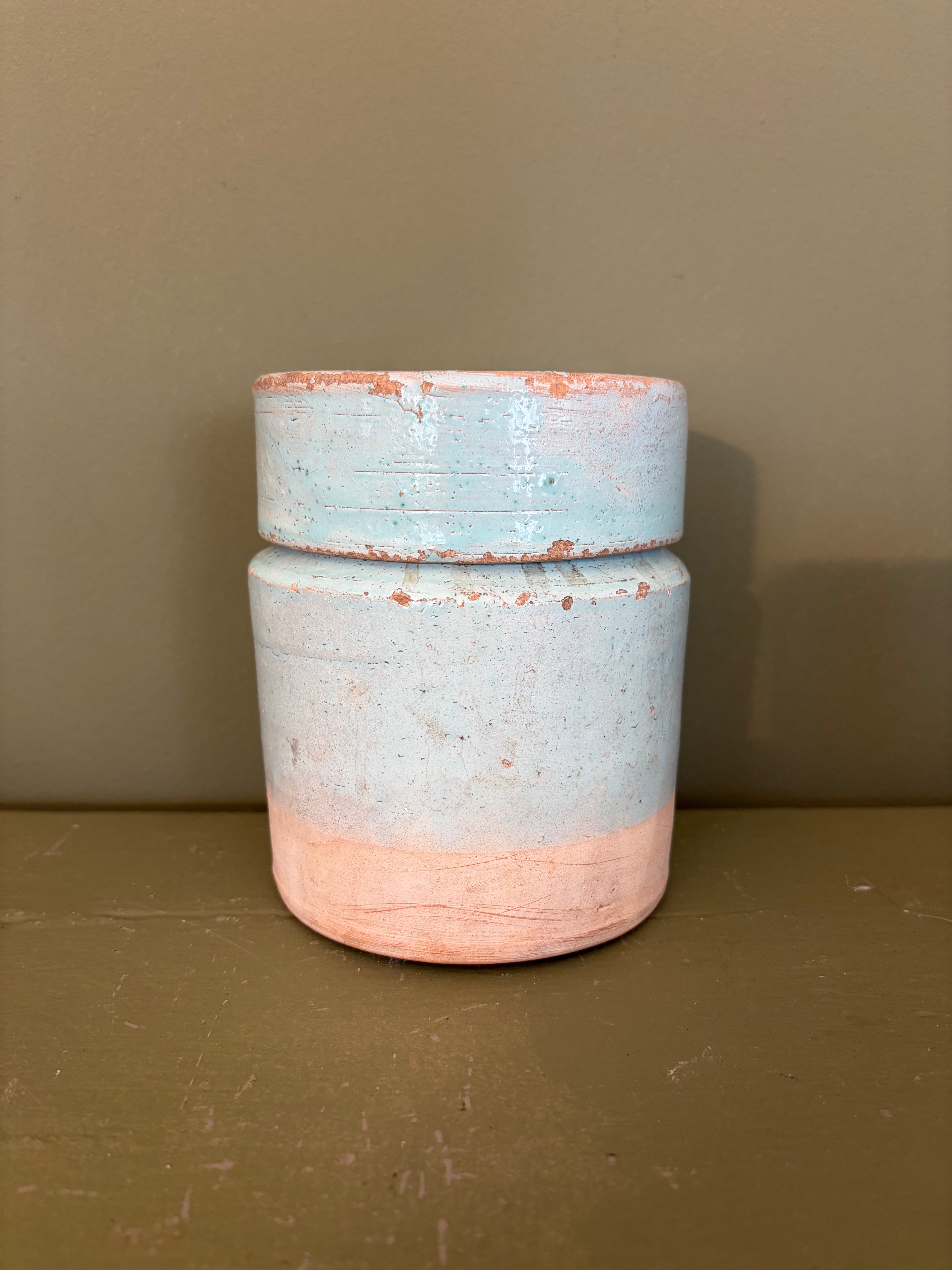 Italiensk krukke m. låg, 13,5 cm