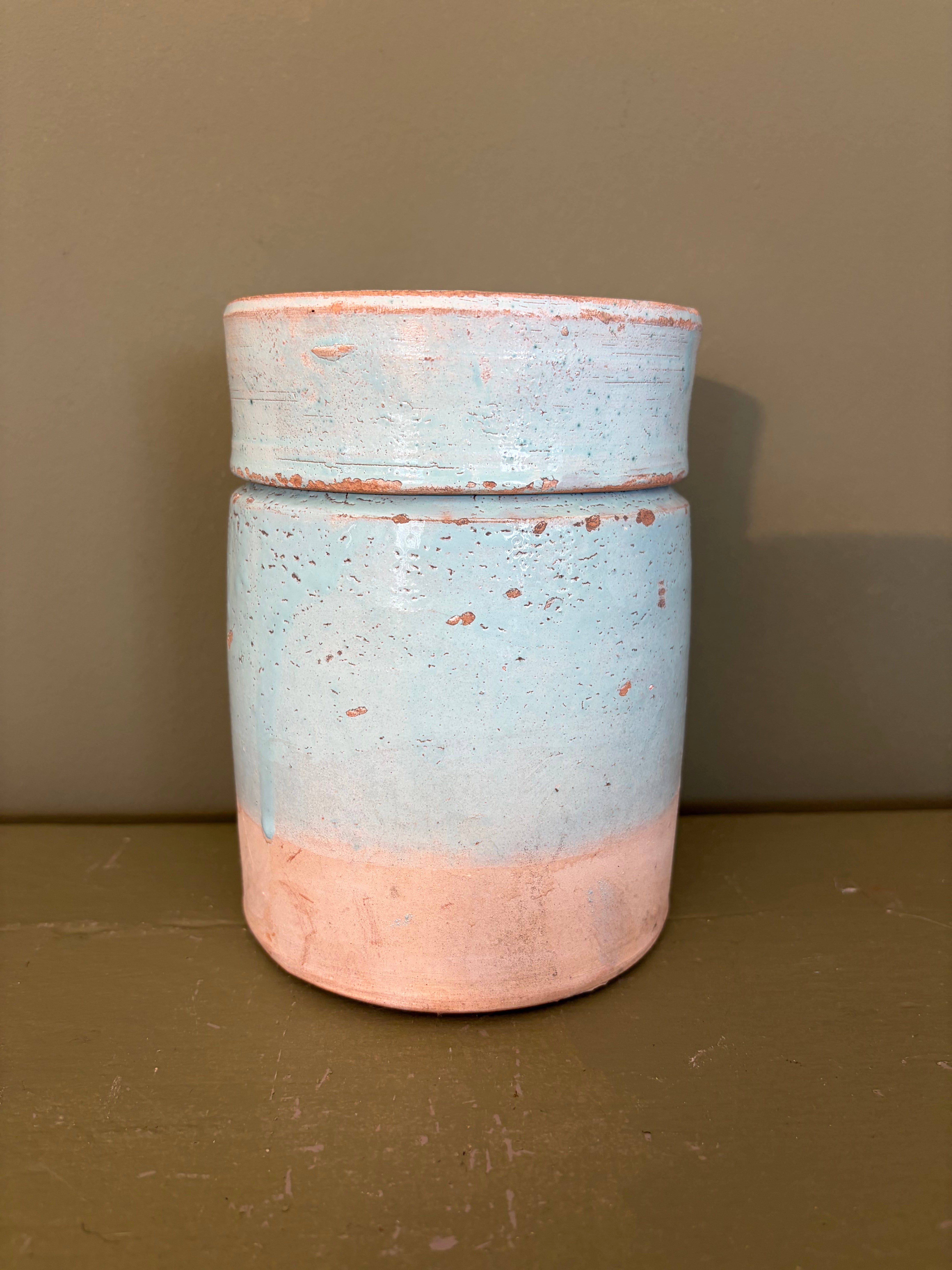 Italiensk krukke m. låg, 16,5 cm
