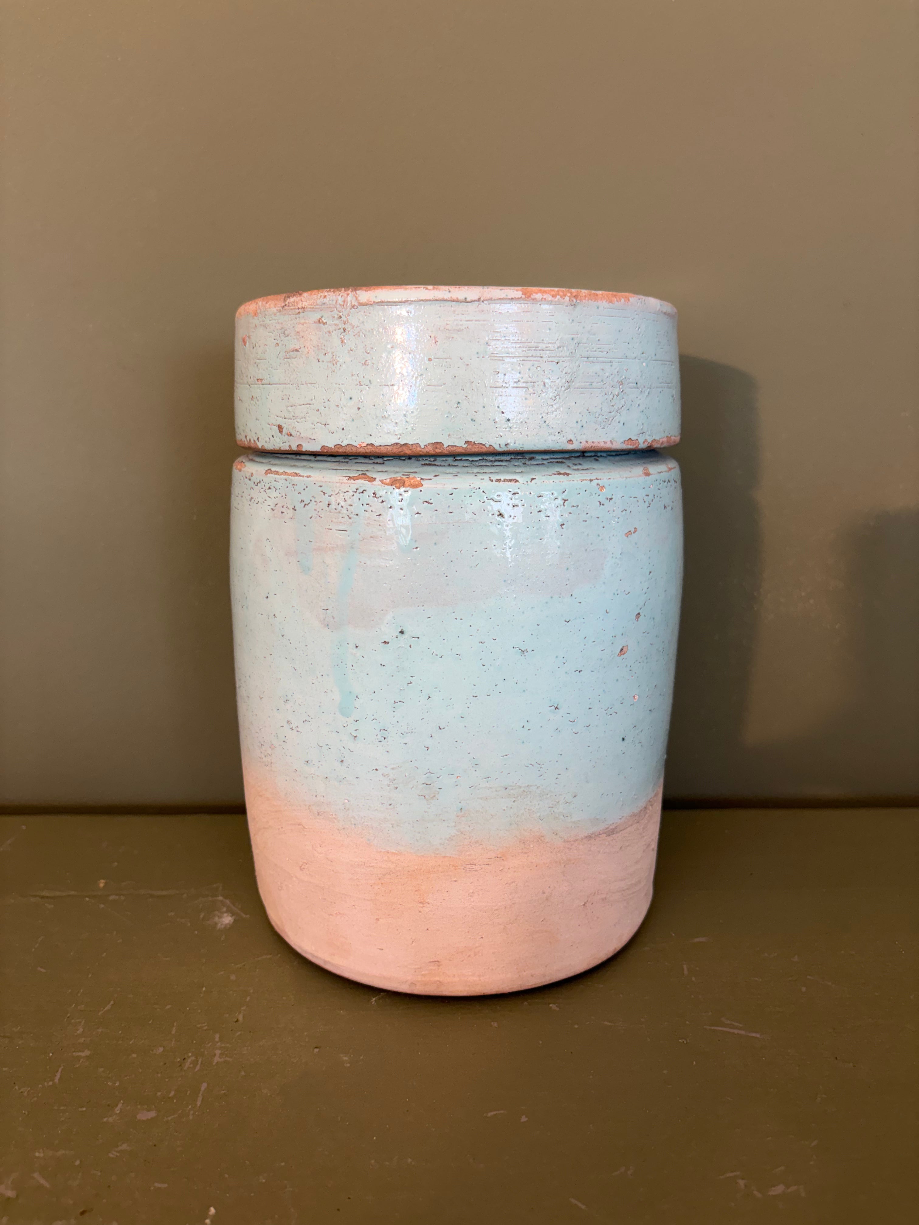 Italiensk krukke m. låg, 21 cm