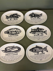 Franske fisketallerkener - 6 stk.