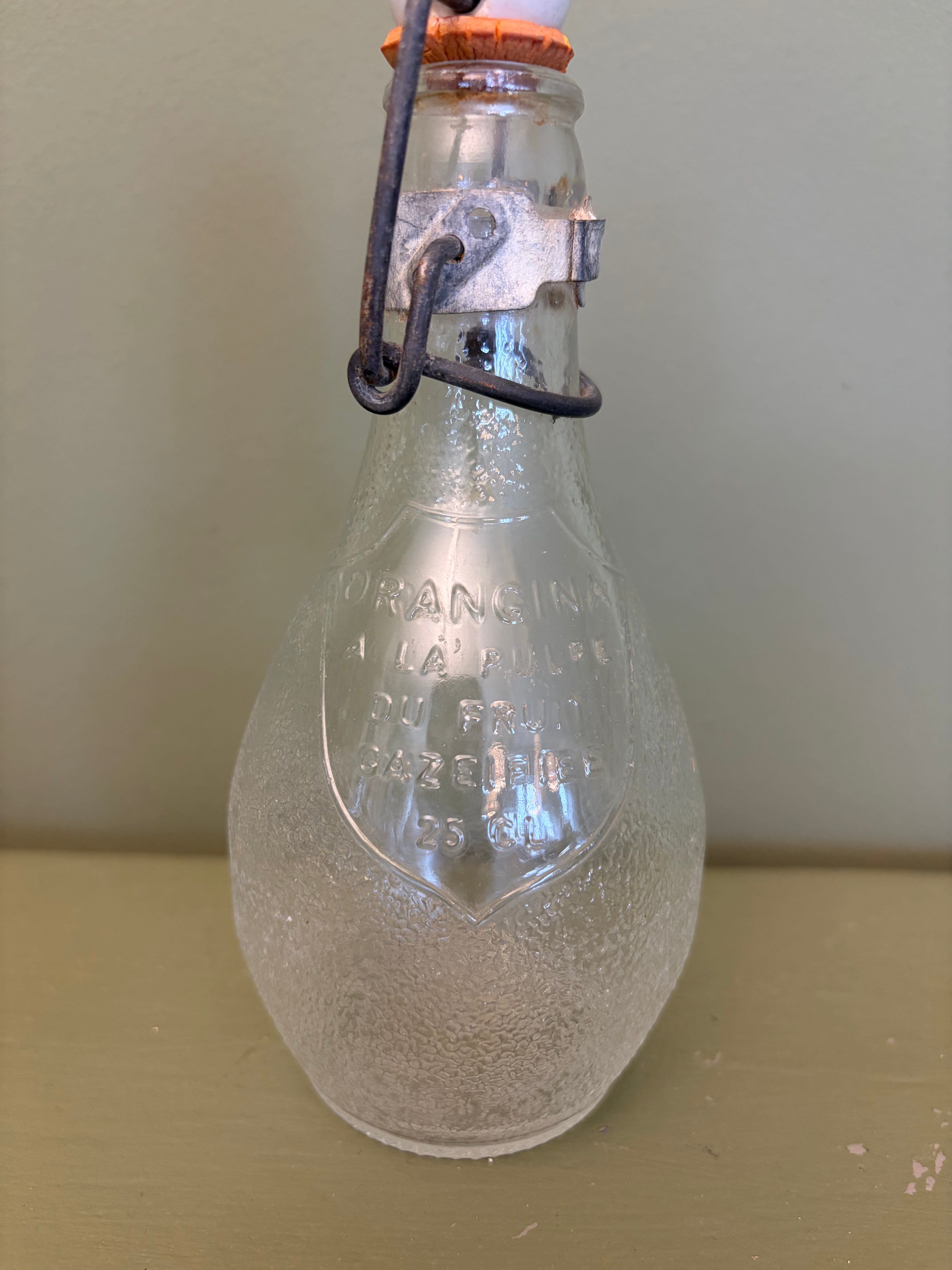 Gammel orangina glasflaske, 17 cm